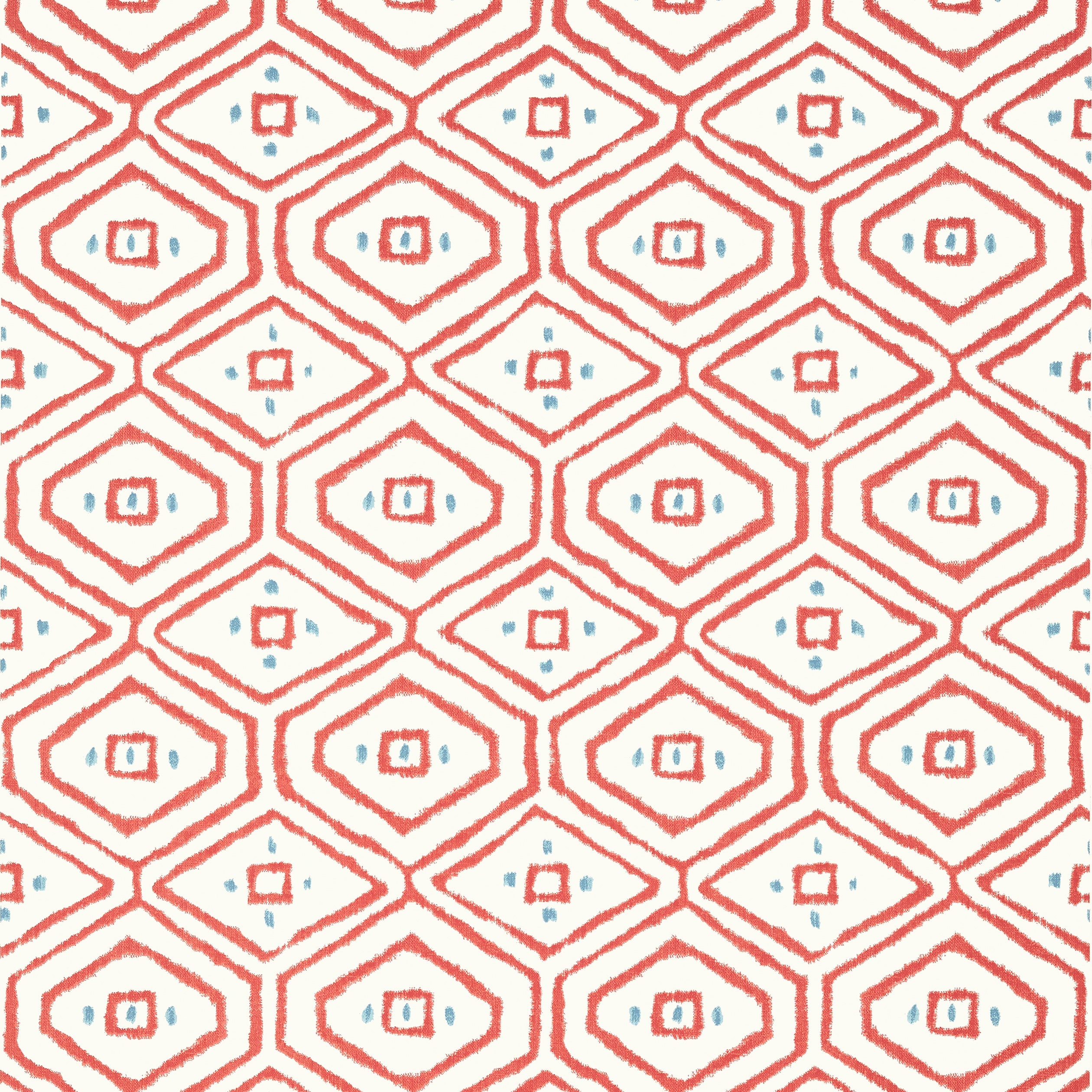 Pass A Grille fabric in coral color - pattern number T10619 - by Thibaut in the Ceylon collection