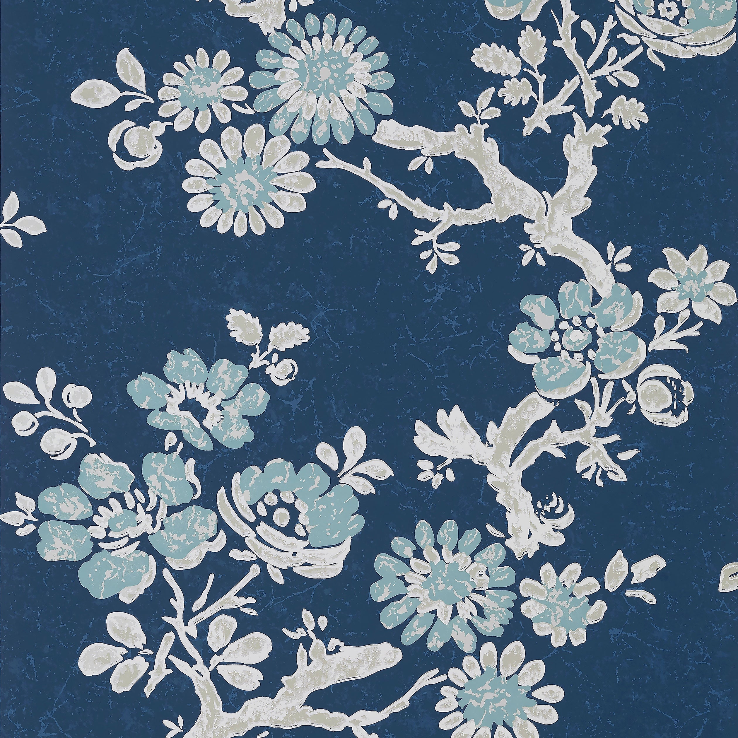 Claudette fabric in navy color - pattern number T10813 - by Thibaut in the Heritage by Thibaut collection