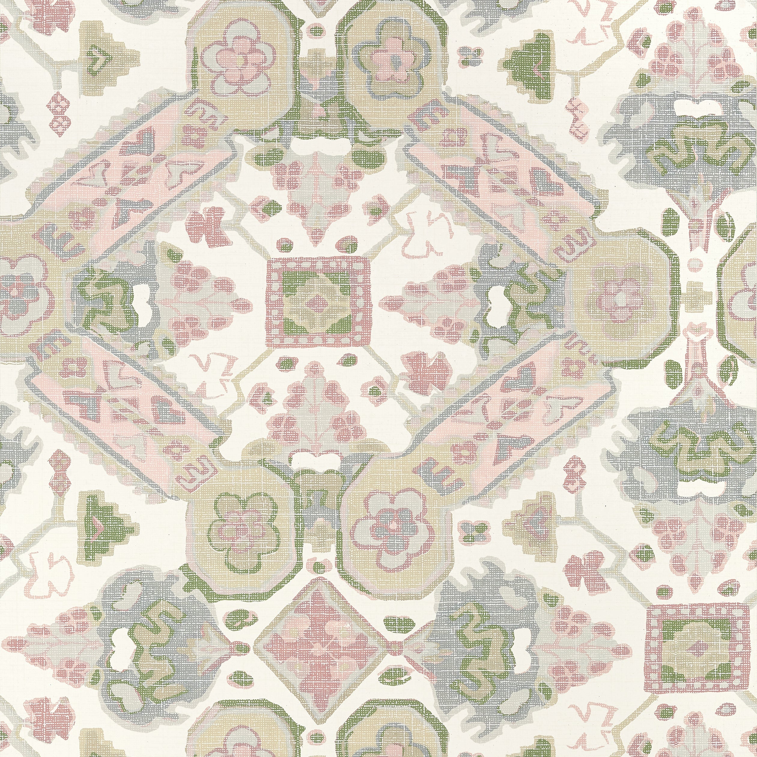 Persian Carpet fabric in blush color - pattern number T10827 - by Thibaut in the Heritage by Thibaut collection