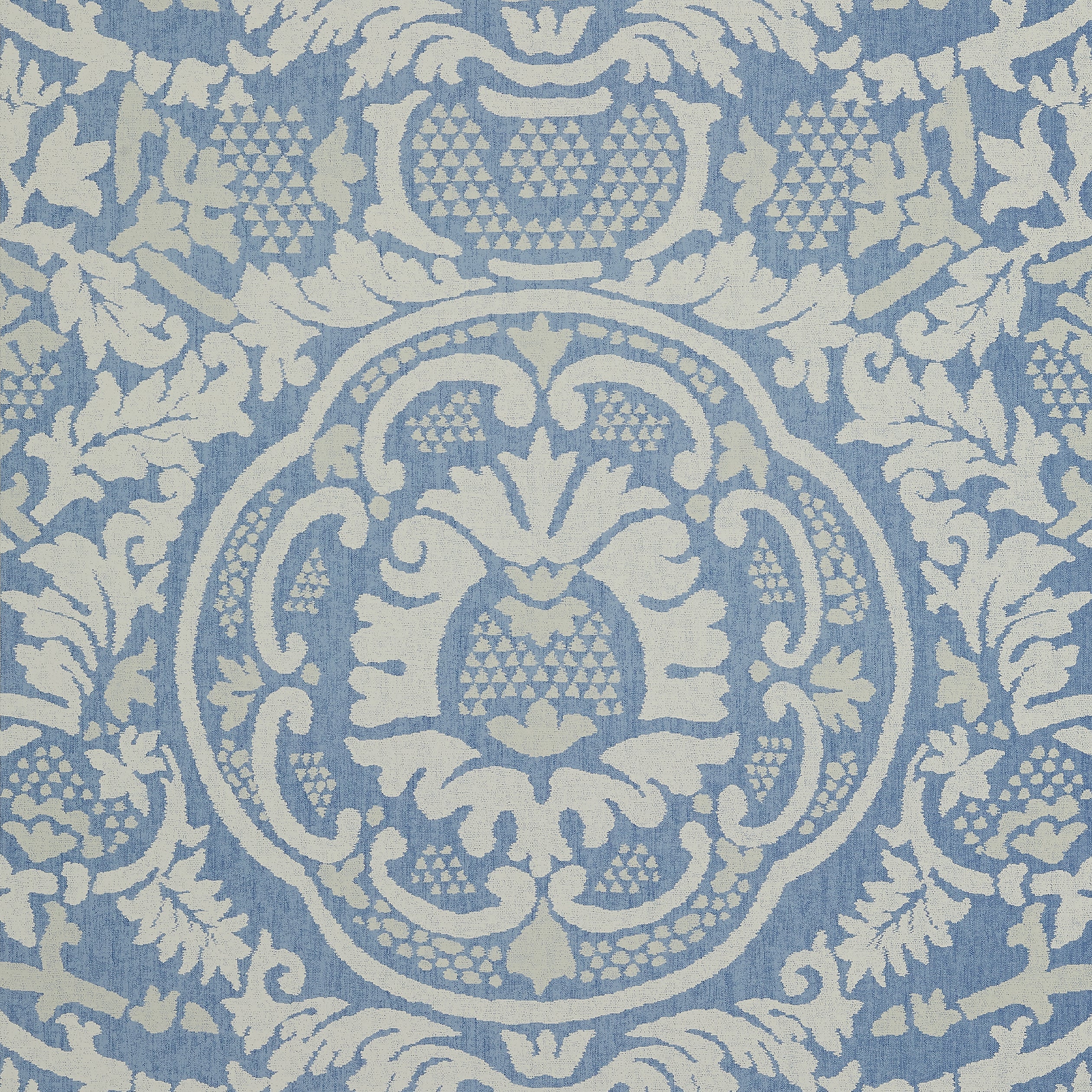 Earl Damask fabric in blue color - pattern number T10837 - by Thibaut in the Heritage by Thibaut collection