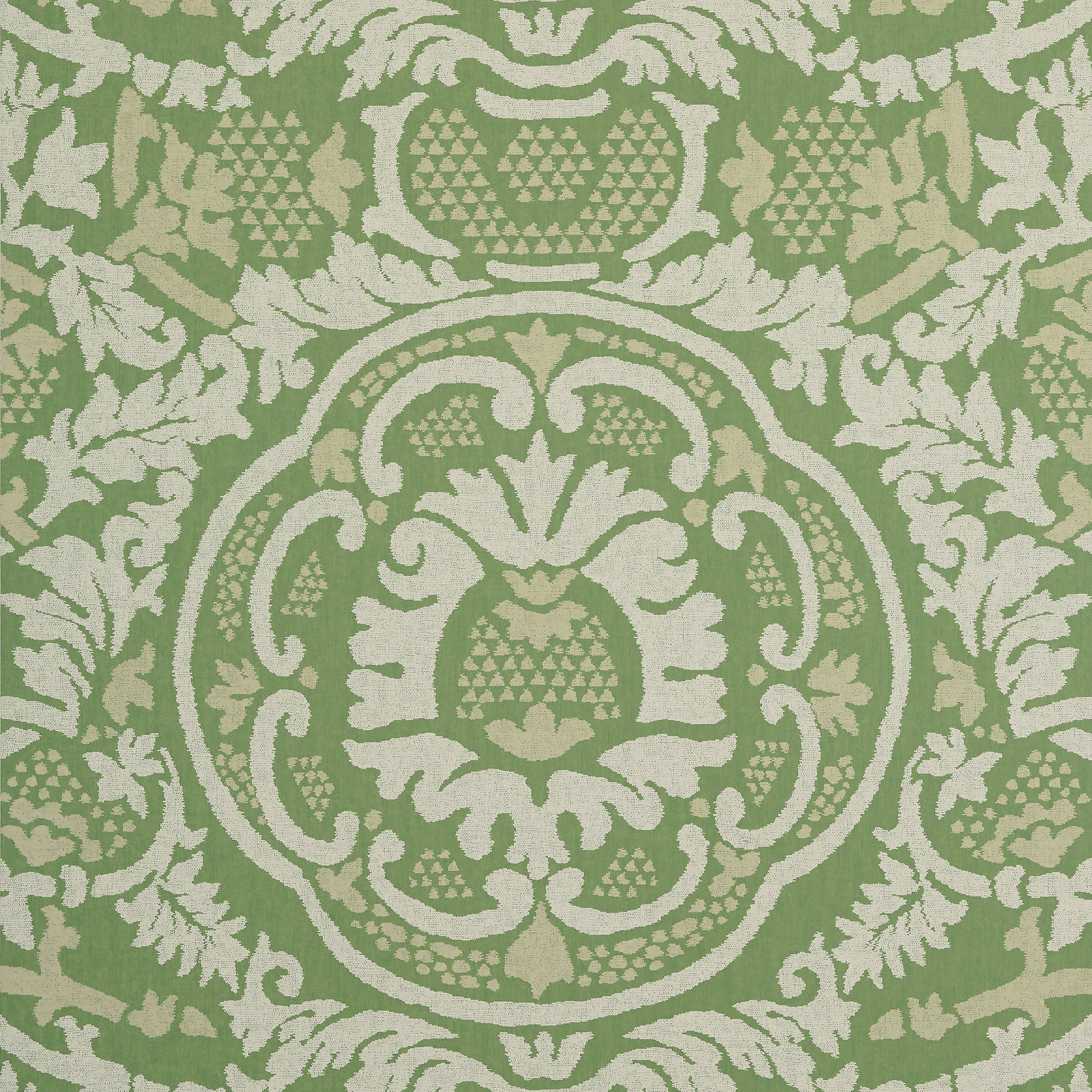 Earl Damask fabric in green color - pattern number T10838 - by Thibaut in the Heritage by Thibaut collection