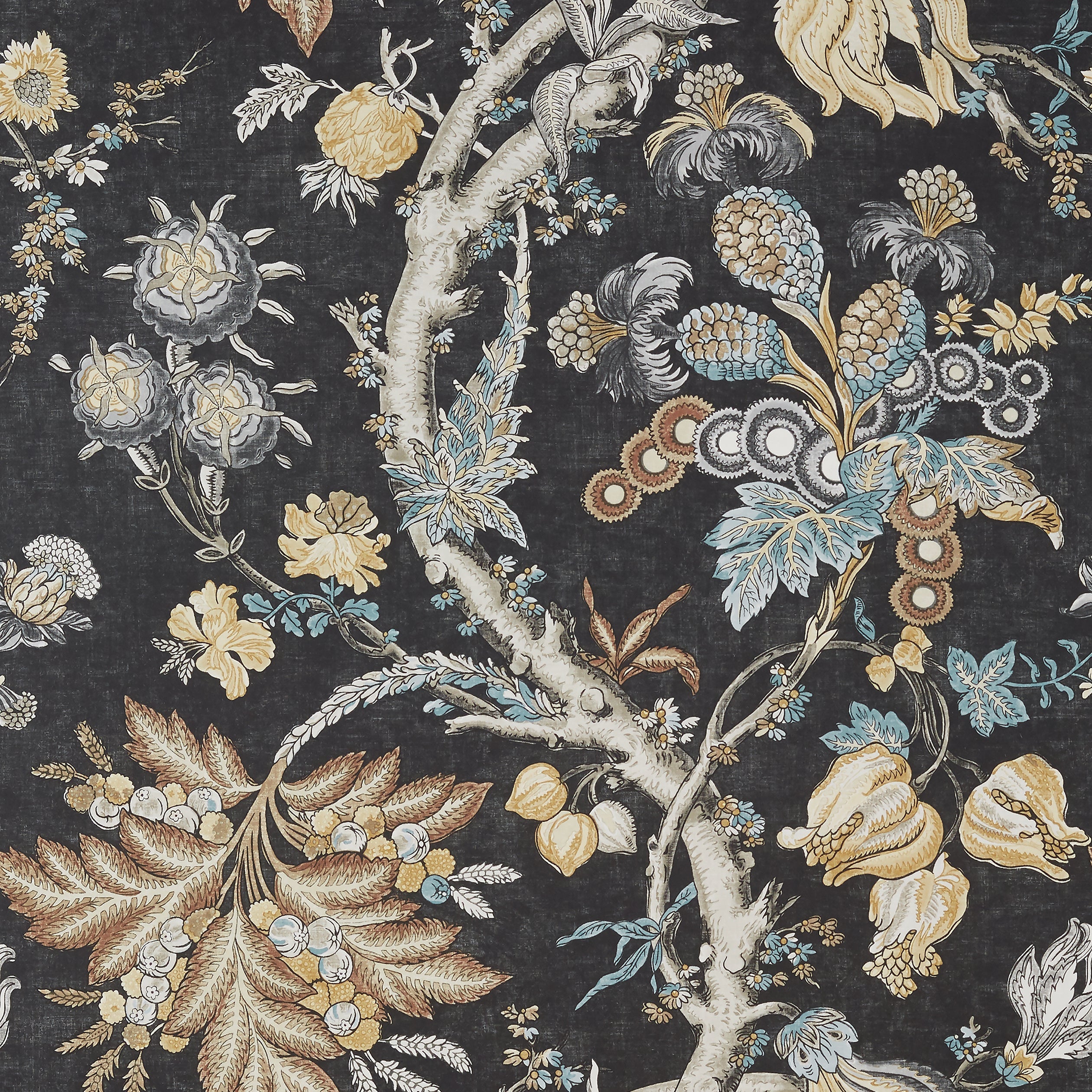 Chatelain wallpaper in charcoal color - pattern number T10842 - by Thibaut in the Heritage by Thibaut collection