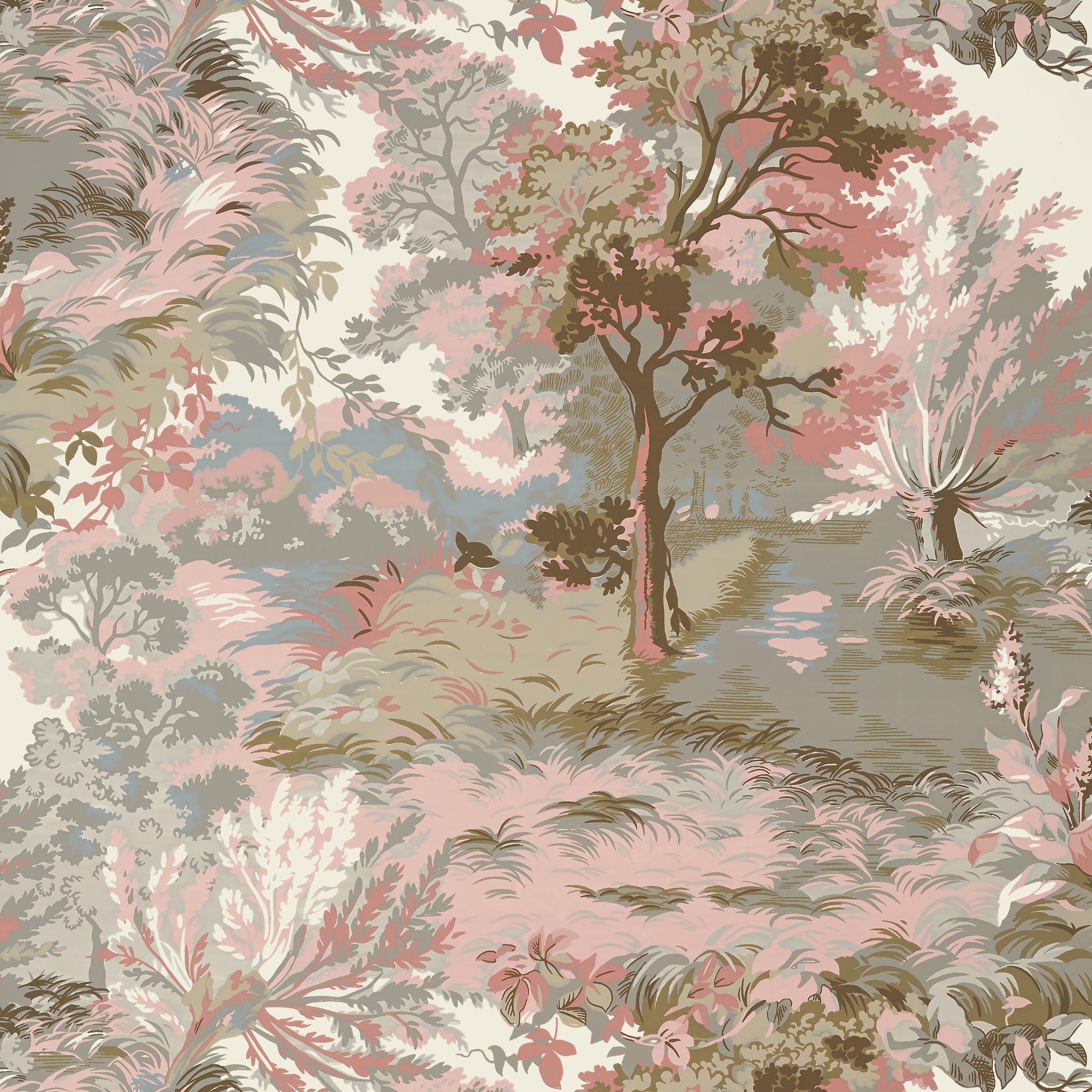 Lincoln Toile fabric in blush color - pattern number T10868 - by Thibaut in the Heritage by Thibaut collection
