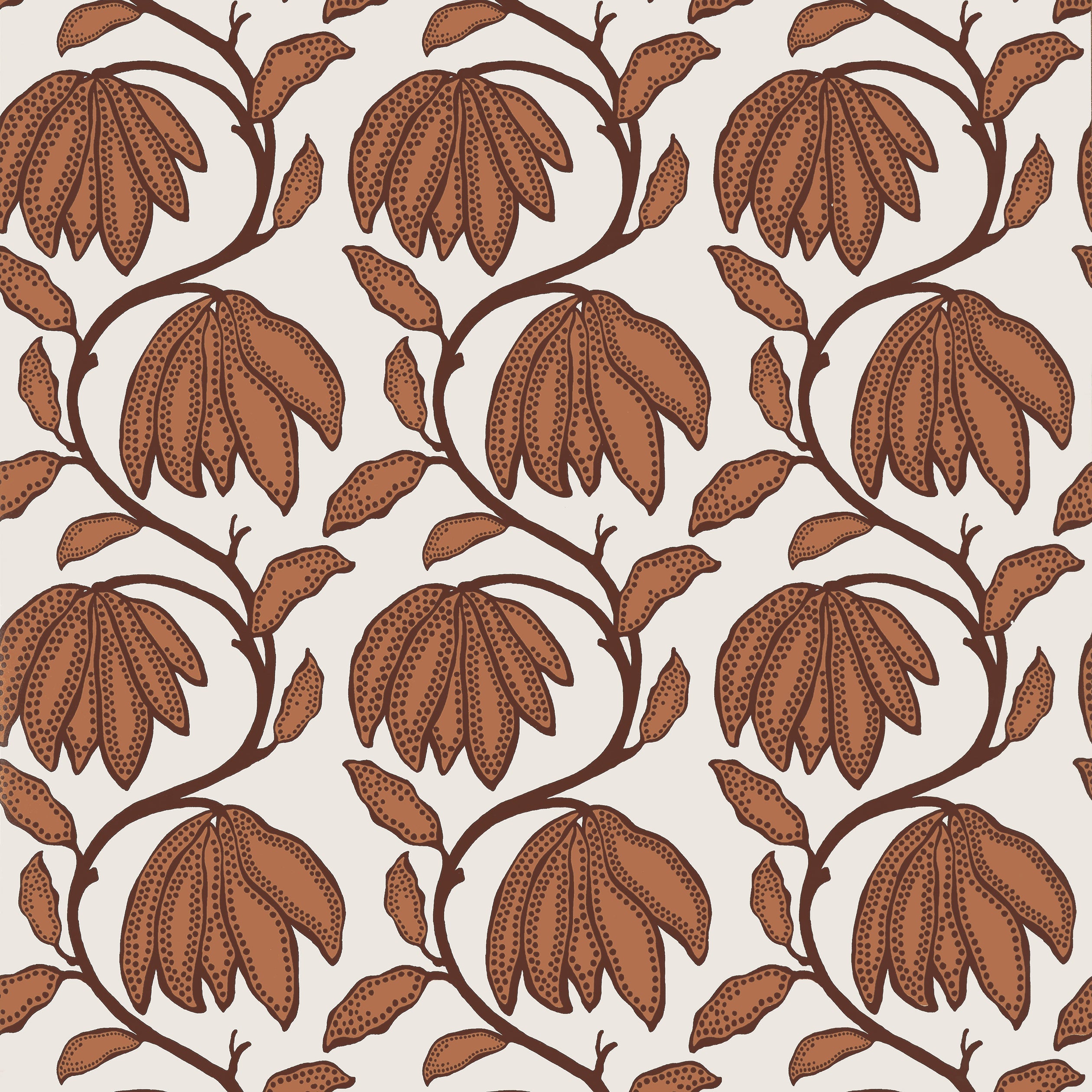 Desert Flower fabric in ochre color - pattern number T12006 - by Thibaut in the Vista collection