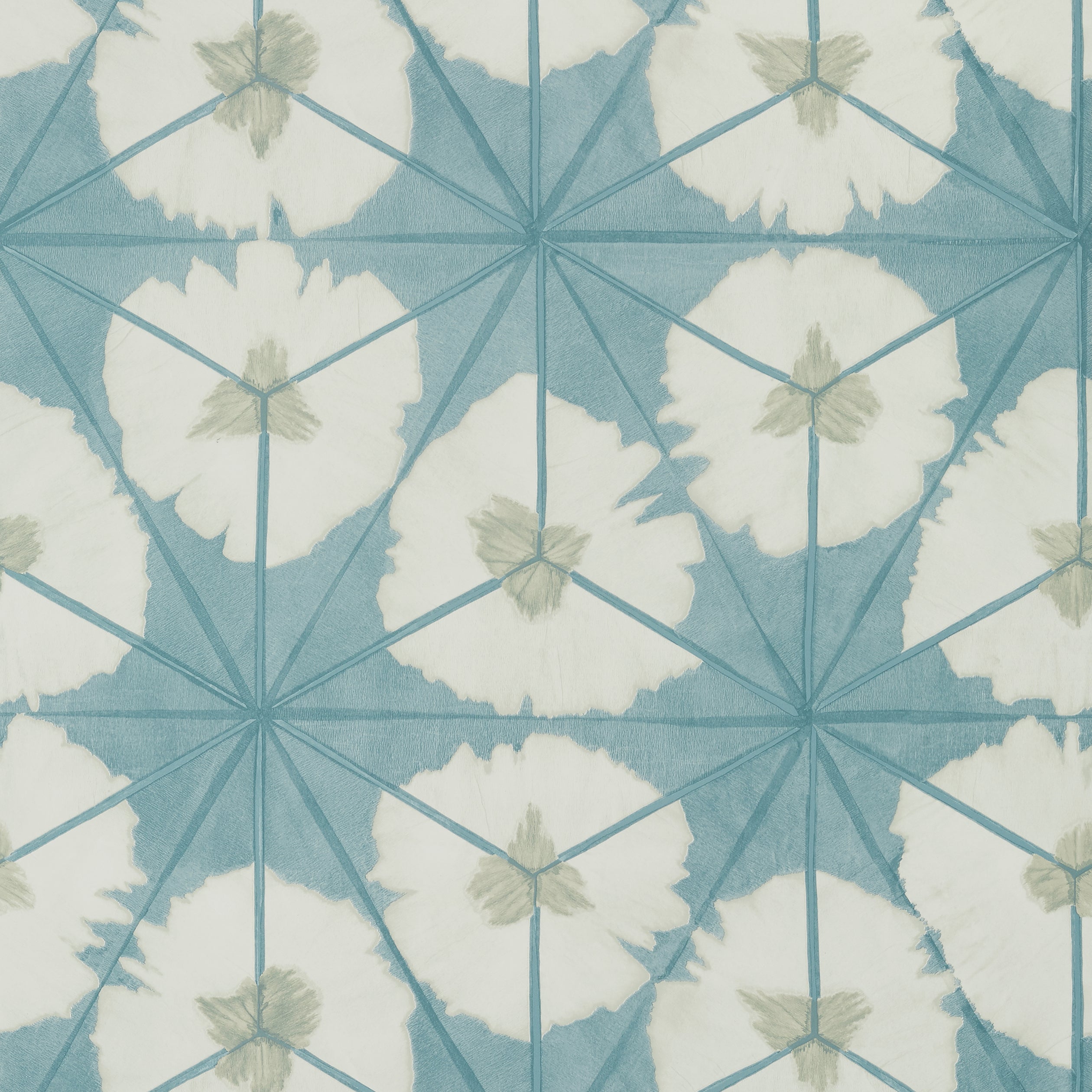 Sunburst wallpaper in aqua color - pattern number T13091 - by Thibaut in the Summer House collection