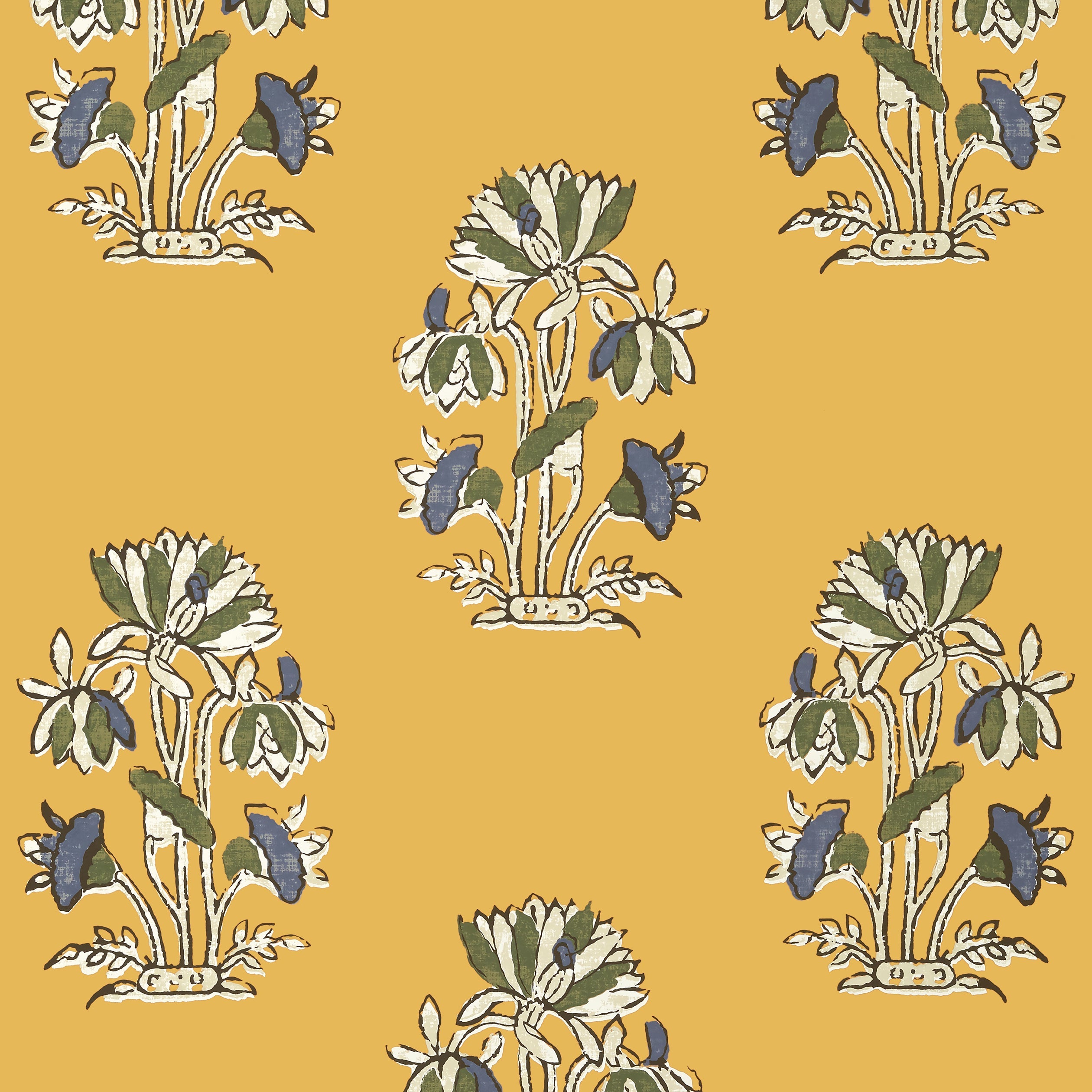 Lily Flower wallpaper in harvest gold color - pattern number T13202 - by Thibaut in the Mesa collection