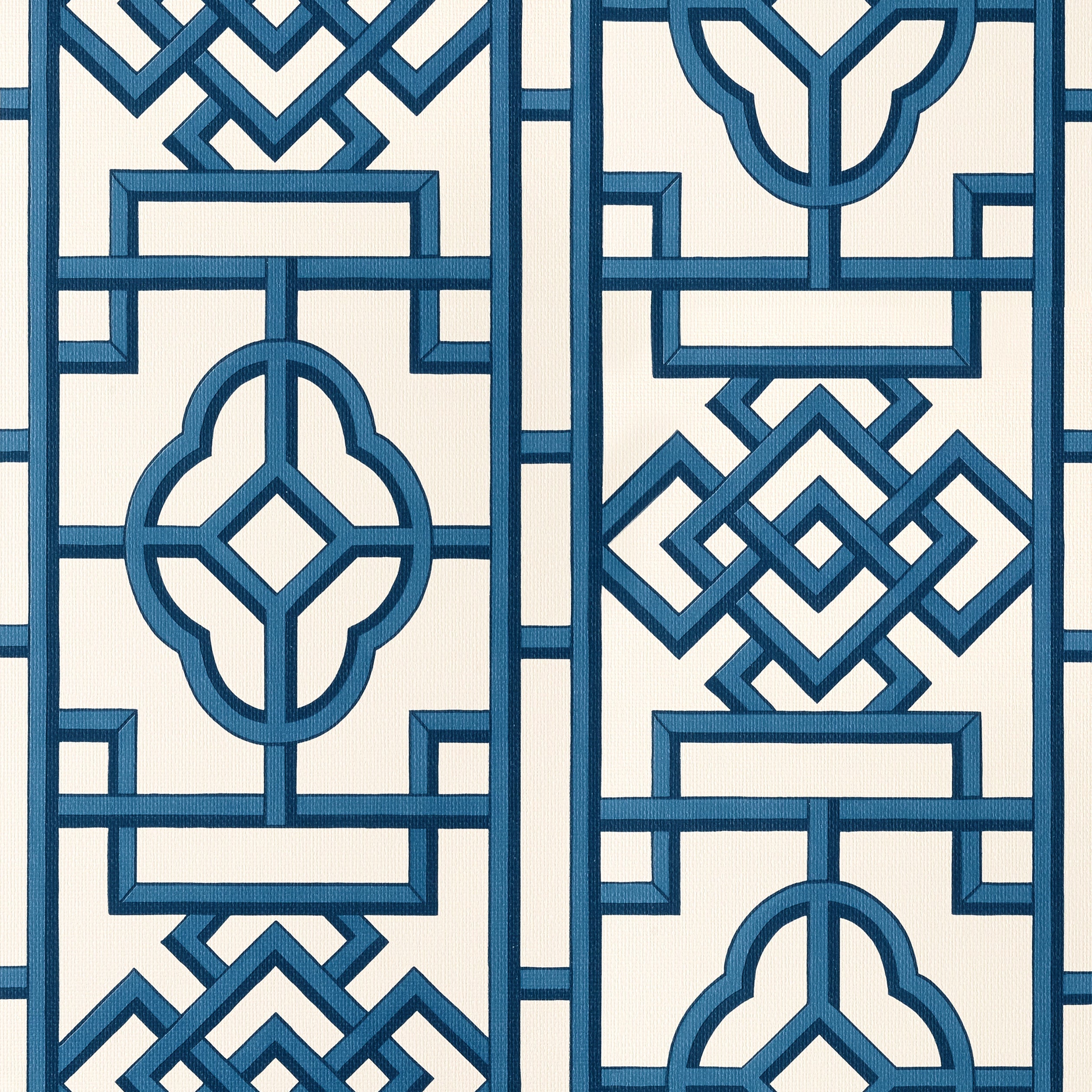 Gateway wallpaper in navy color - pattern number T13314 - by Thibaut in the Pavilion collection