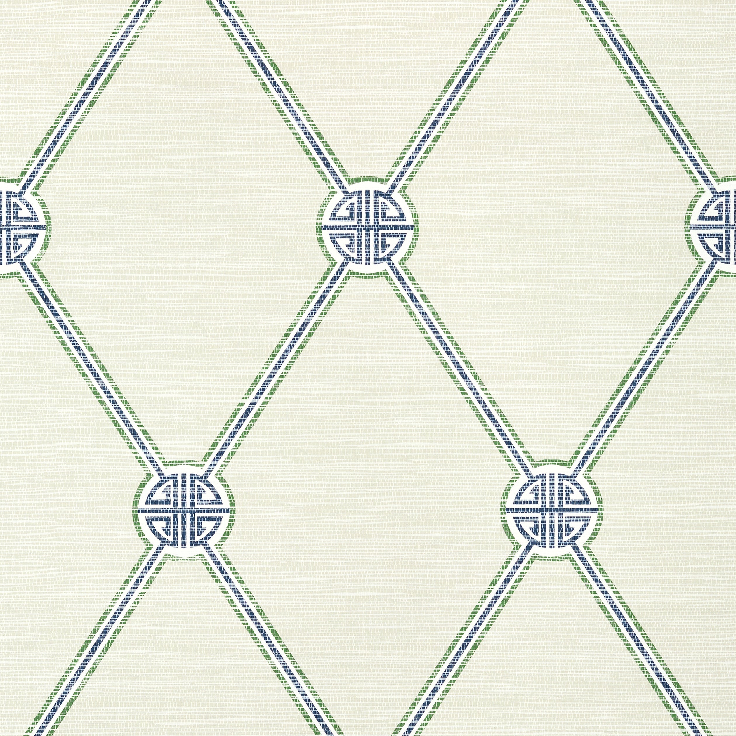 Turnberry Trellis wallpaper in beige and green color - pattern number T13352 - by Thibaut in the Pavilion collection