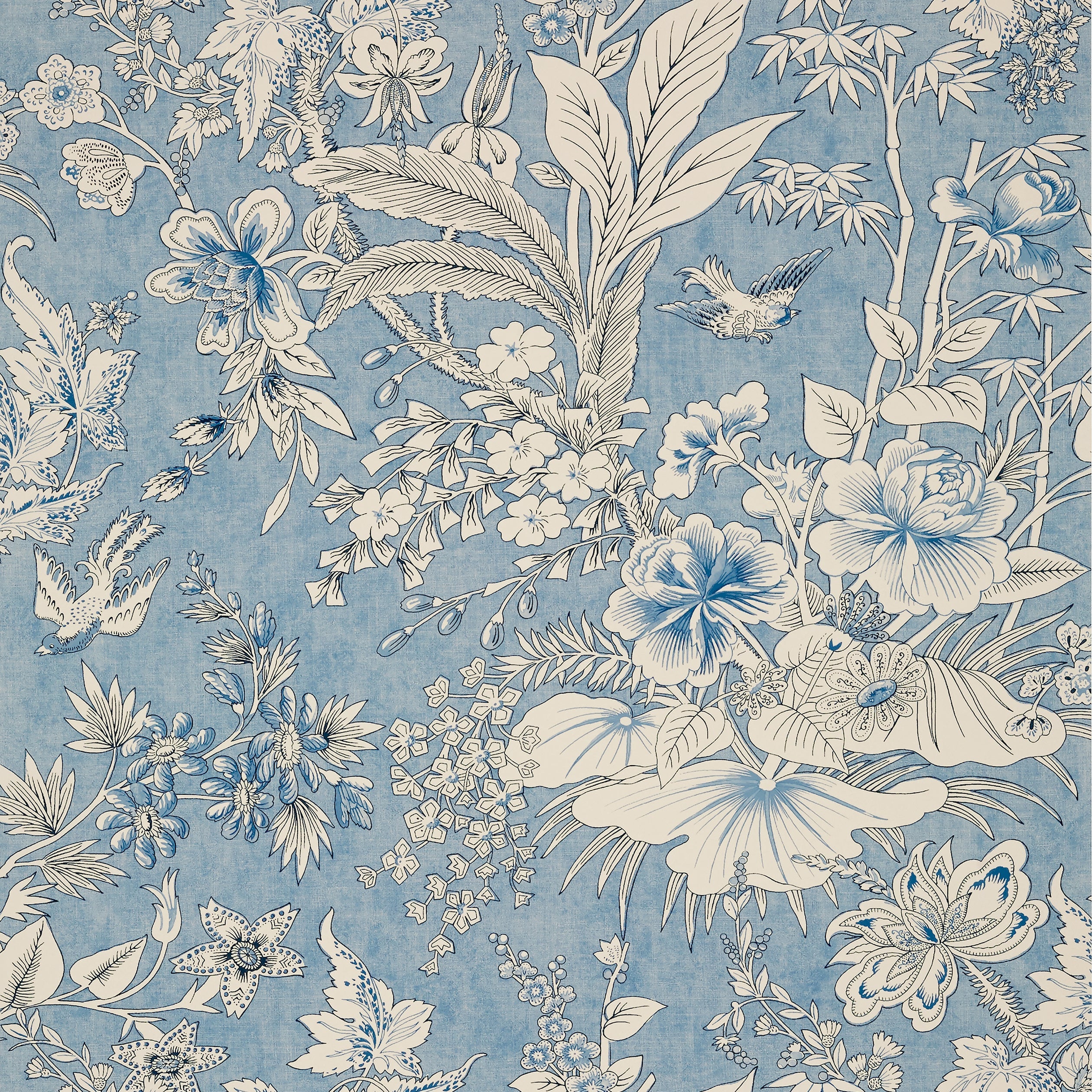 Rosalind fabric in blue color - pattern number T13602 - by Thibaut in the Grand Palace collection