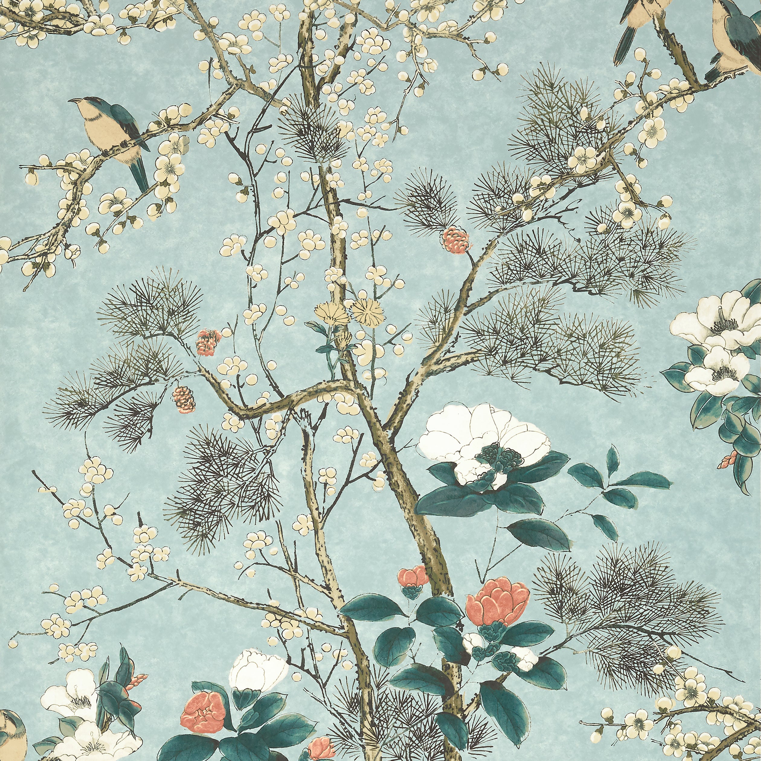 Katsura fabric in mist color - pattern number T13625 - by Thibaut in the Grand Palace collection