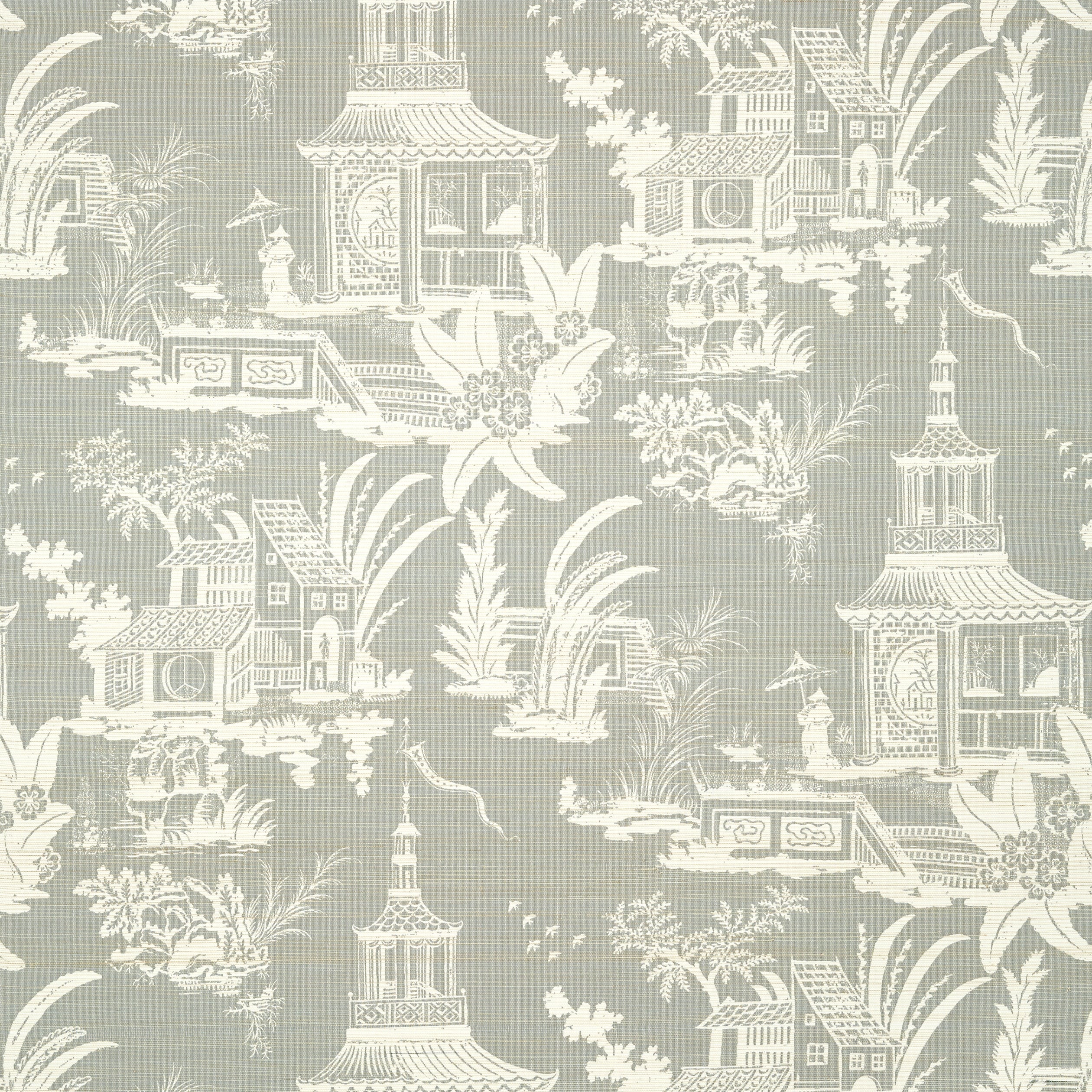 Empress Court wallpaper in grey color - pattern number T13652 - by Thibaut in the Grand Palace collection