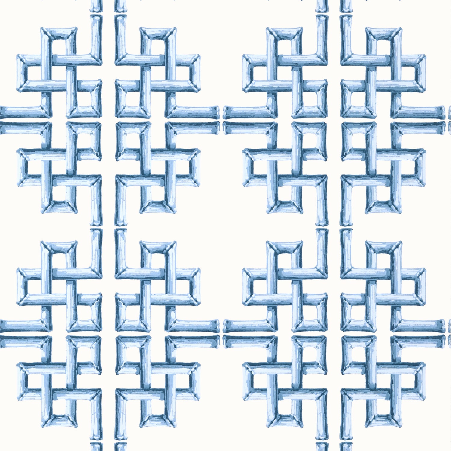 Boca Bamboo fabric in blue color - pattern number T13901 - by Thibaut in the Palm Grove collection