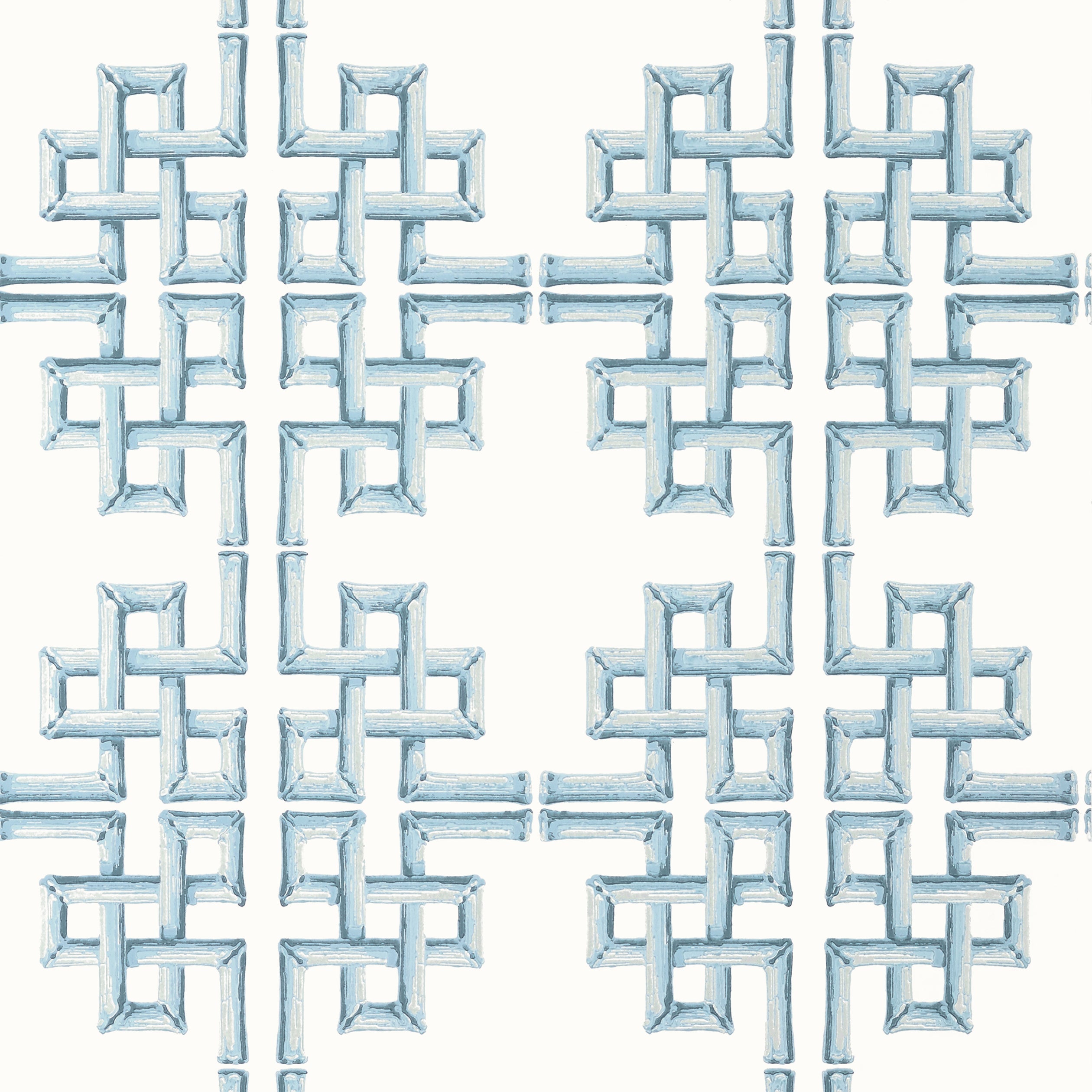 Boca Bamboo fabric in spa blue color - pattern number T13902 - by Thibaut in the Palm Grove collection