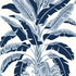 Banana Tree fabric in navy color - pattern number T13915 - by Thibaut in the Palm Grove collection