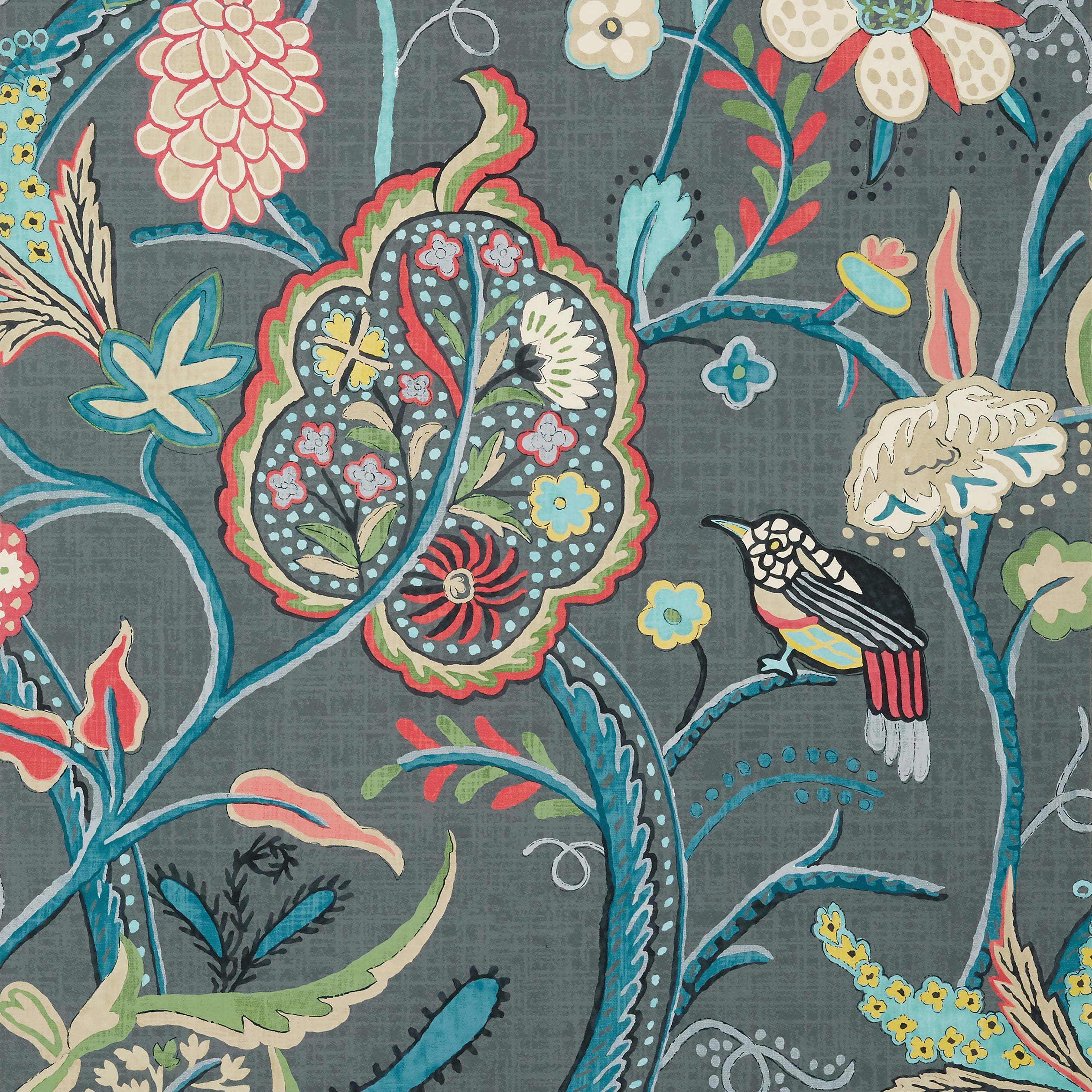 Windsor fabric in grey color - pattern number T14301 - by Thibaut in the Canopy collection