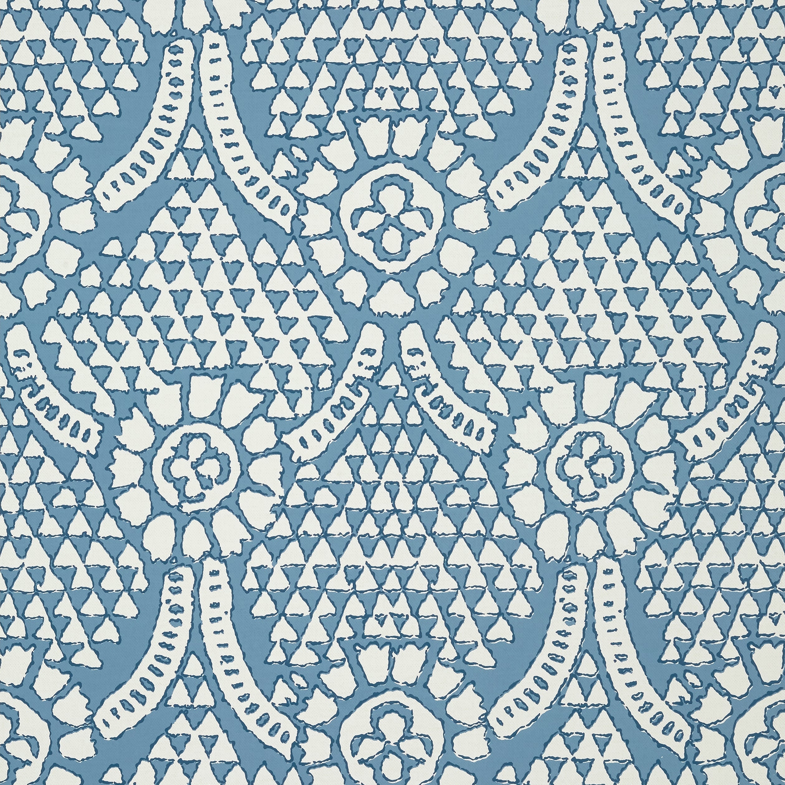 Chamomile fabric in blue and white color - pattern number T14314 - by Thibaut in the Canopy collection
