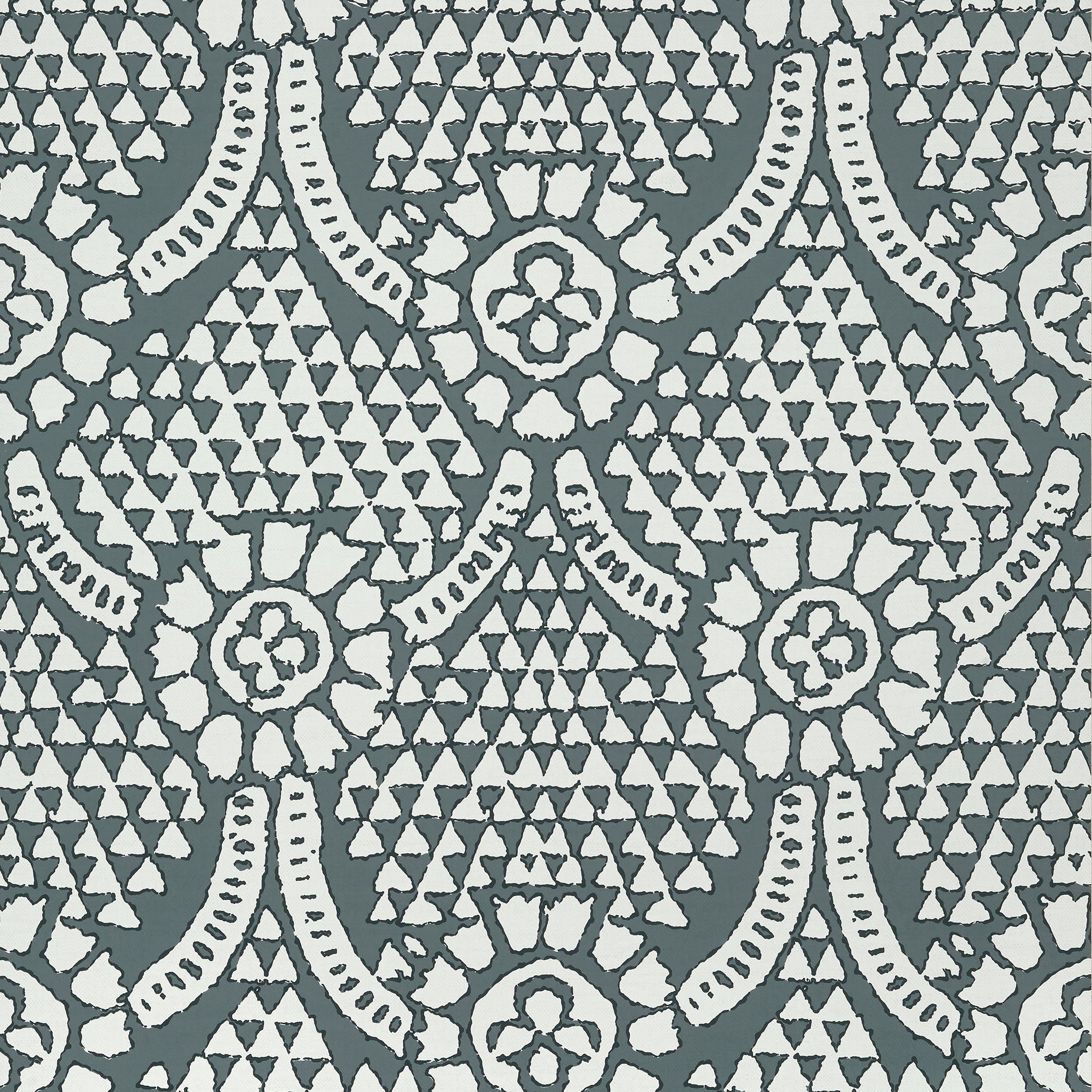 Chamomile fabric in grey color - pattern number T14317 - by Thibaut in the Canopy collection
