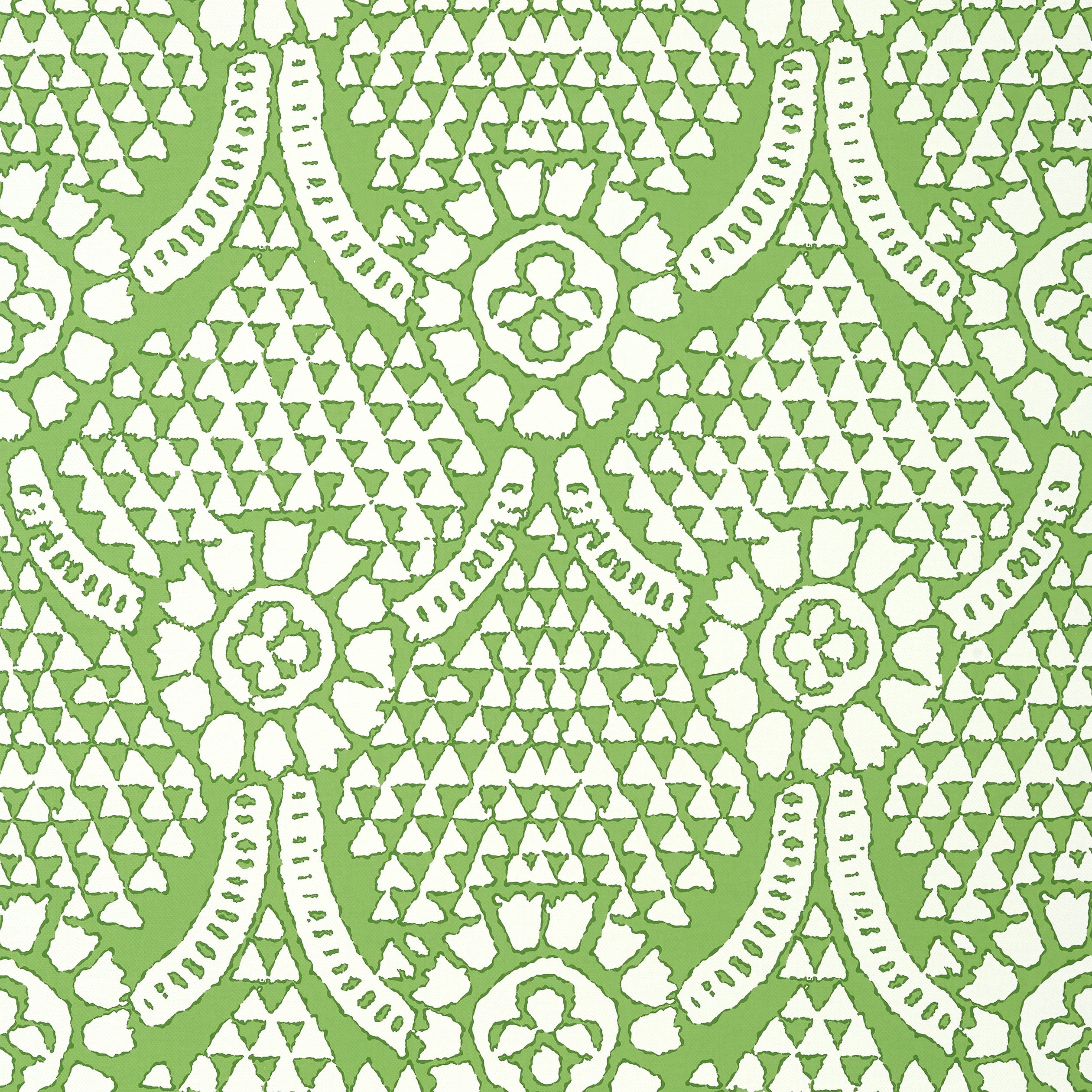 Chamomile fabric in green color - pattern number T14318 - by Thibaut in the Canopy collection