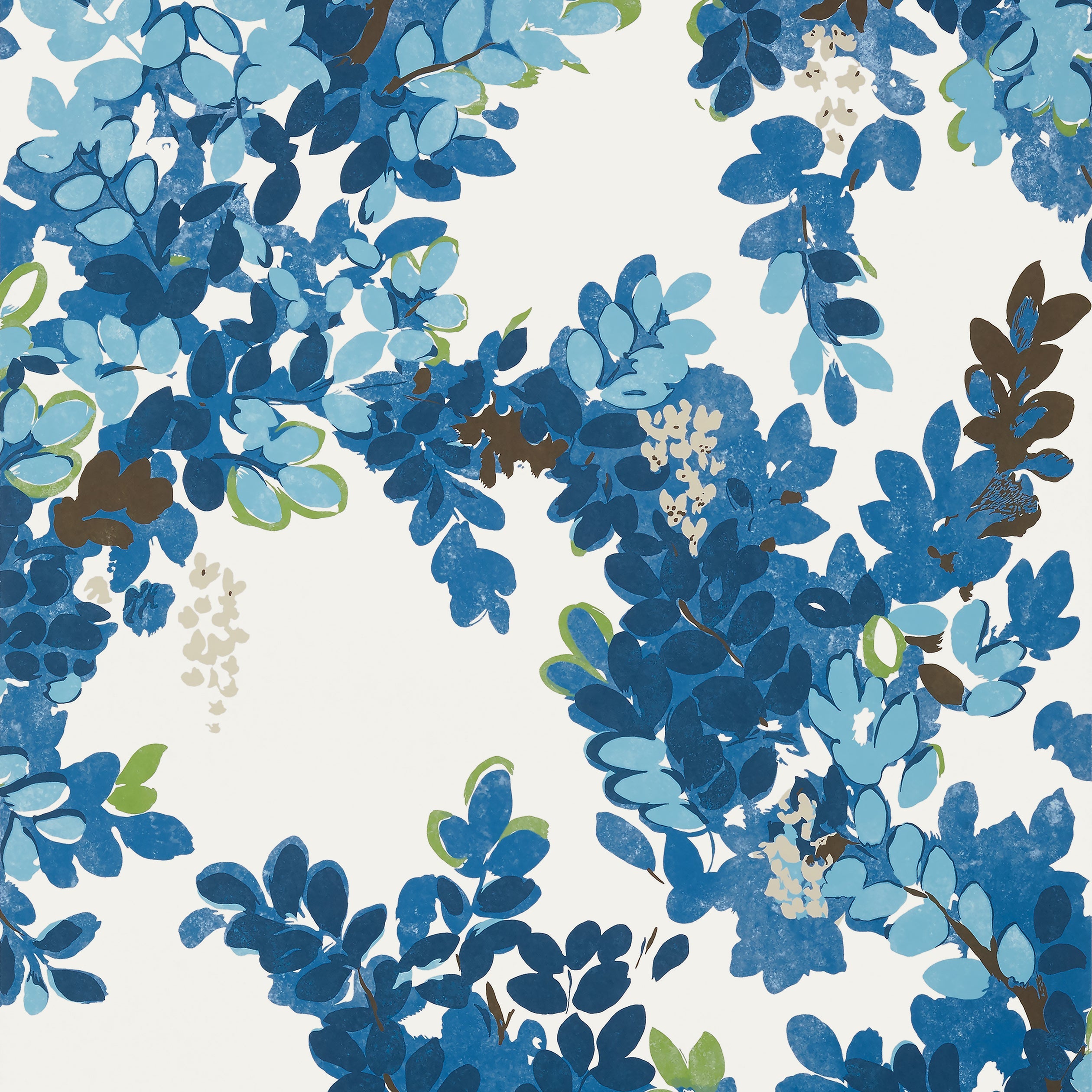 Central Park wallpaper in blue and green color - pattern number T14330 - by Thibaut in the Canopy collection