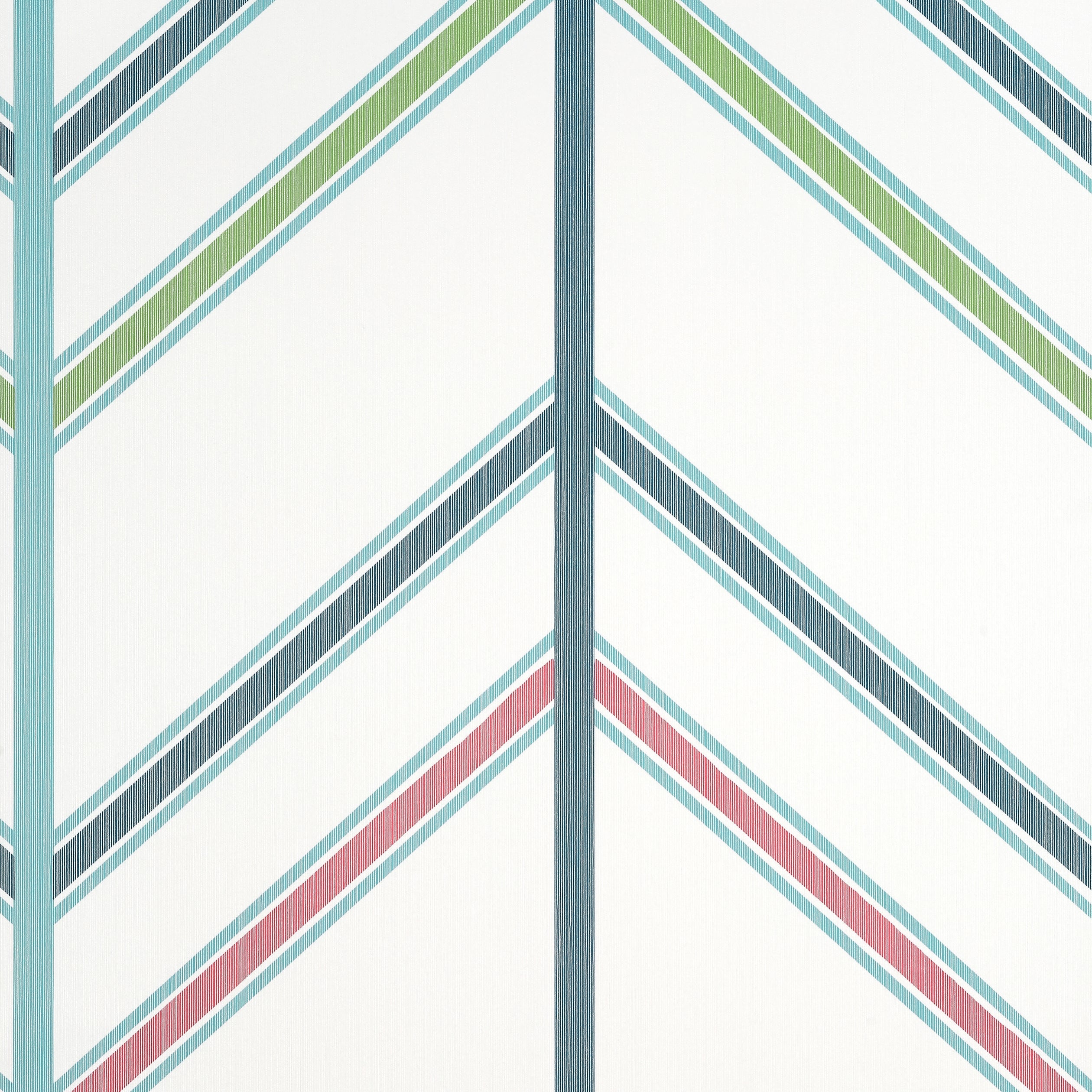 Ventura wallpaper in blue and pink color - pattern number T14355 - by Thibaut in the Canopy collection