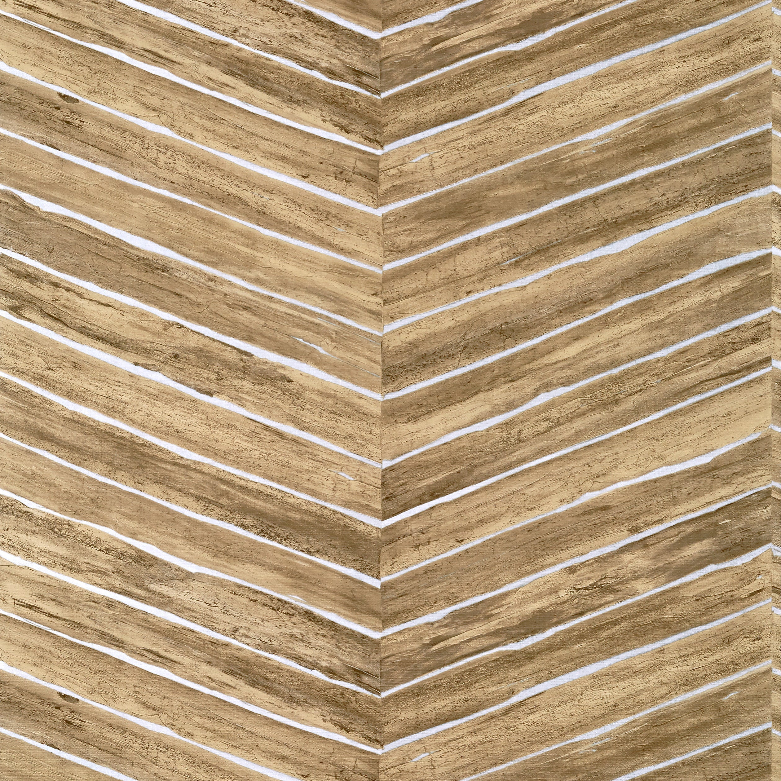 Wood Herringbone wallpaper in natural on metallic silver color - pattern number T14573 - by Thibaut in the Texture Resource Volume 8 collection
