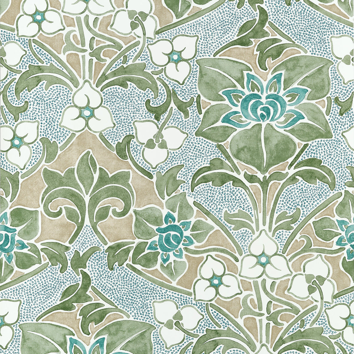 Woodford Wallpaper in Sage color - pattern number T14600 - by Thibaut in the Fairhaven collection