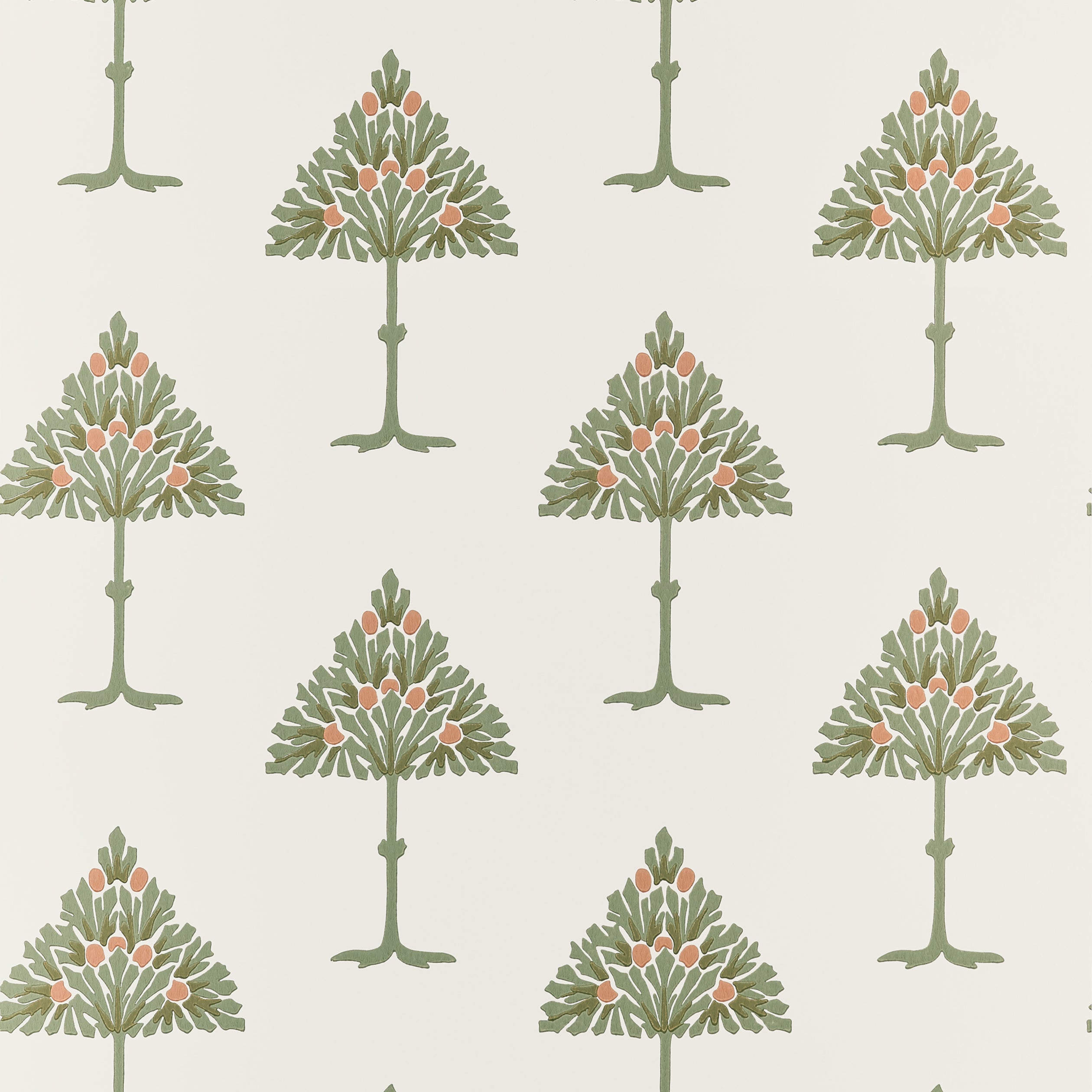 May Tree Wallpaper in Sage and Apricot color - pattern number T14614 - by Thibaut in the Fairhaven collection