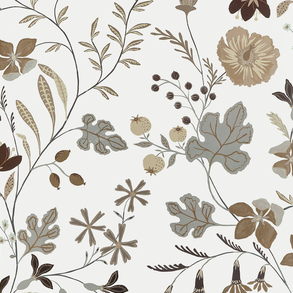 Bloom Wallpaper in Natural color - pattern number T14624 - by Thibaut in the Fairhaven collection