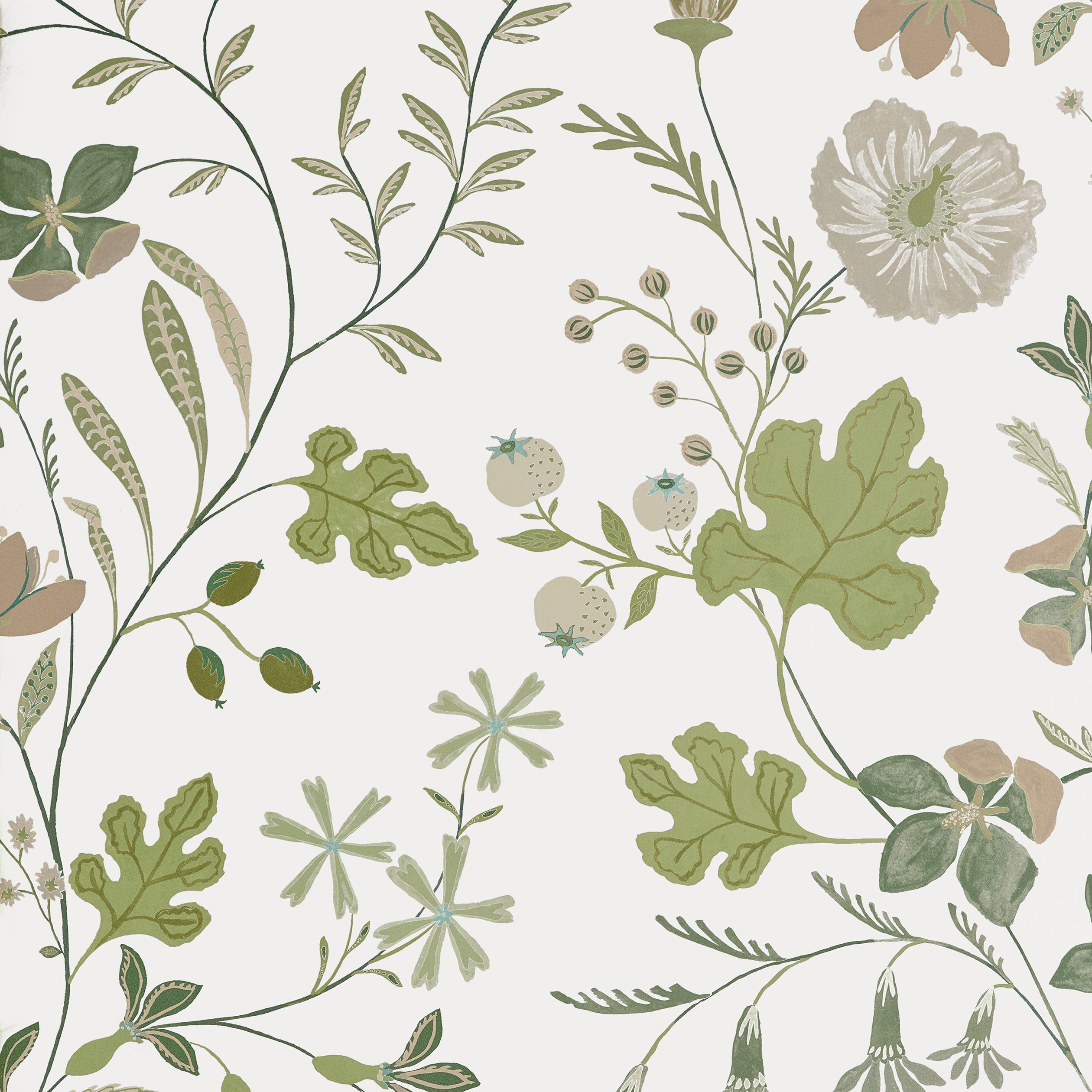 Bloom Wallpaper in Sage color - pattern number T14625 - by Thibaut in the Fairhaven collection