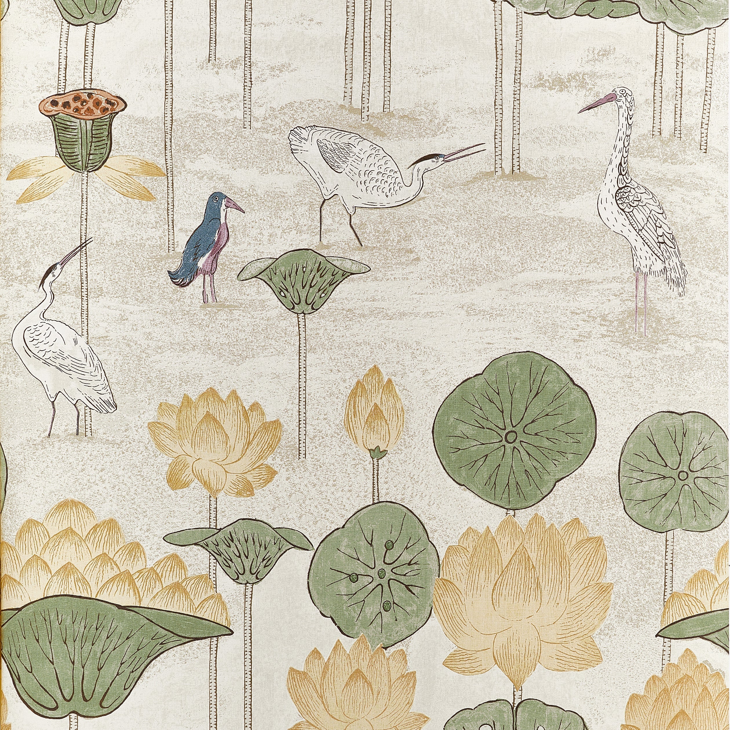 Malea Wallpaper in Gold color - pattern number T14634 - by Thibaut in the Fairhaven collection