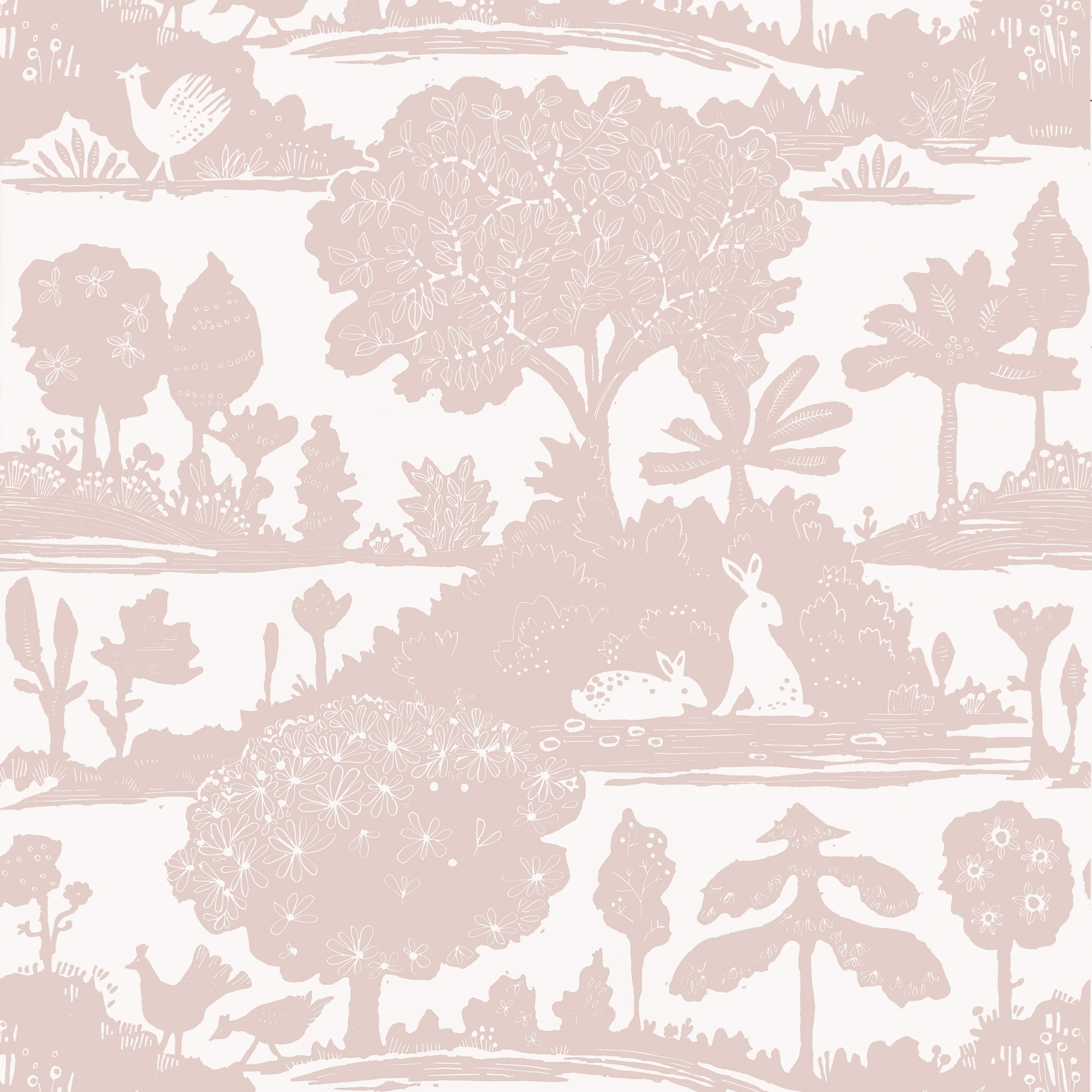 La Foret Wallpaper in Blush color - pattern number T14649 - by Thibaut in the Fairhaven collection