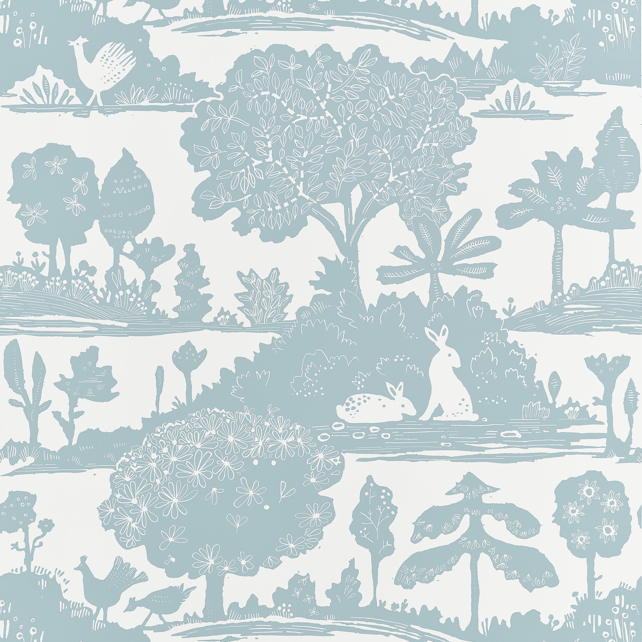 La Foret Wallpaper in Spa Blue color - pattern number T14650 - by Thibaut in the Fairhaven collection