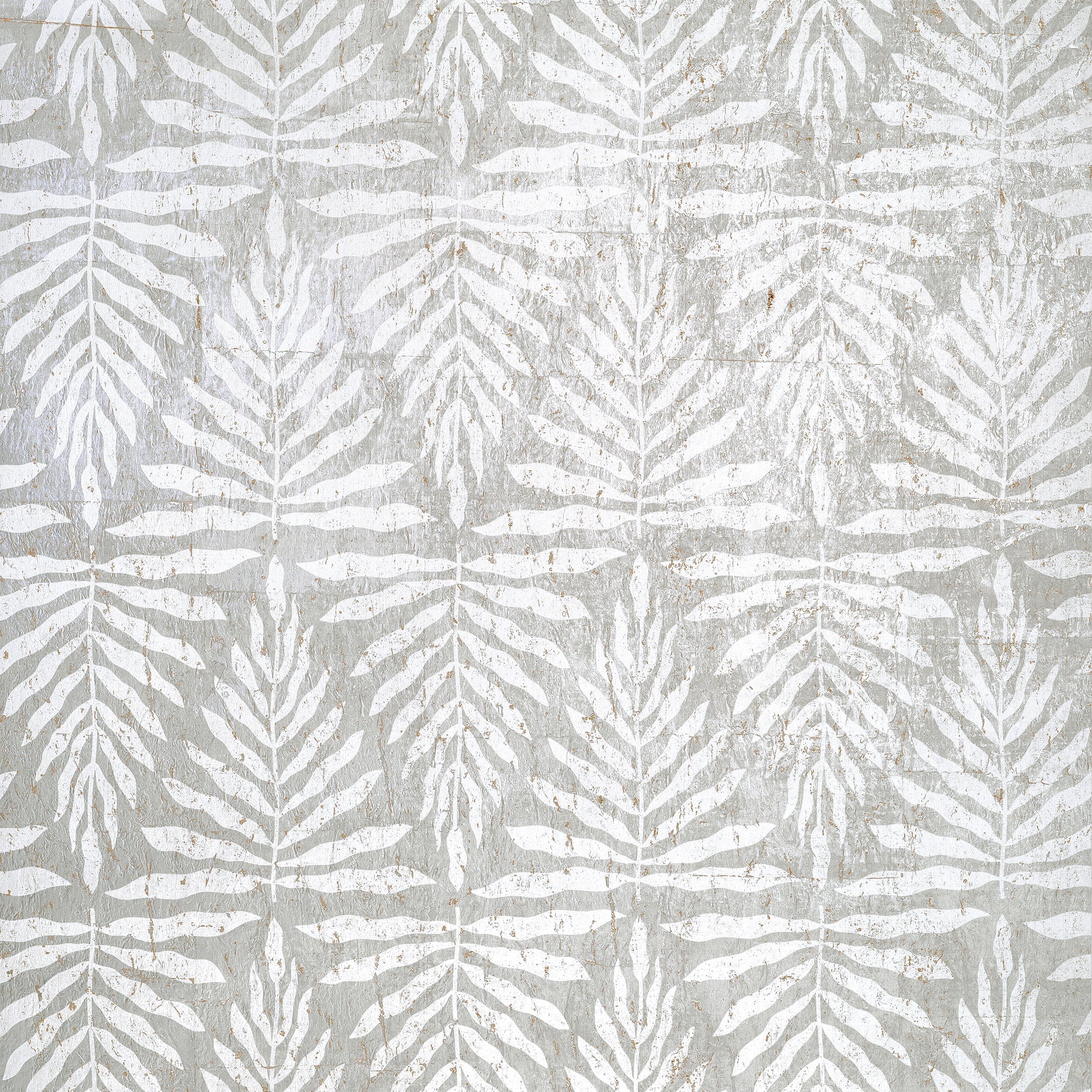 Gasparilla fabric in metallic silver and white color - pattern number T15813 - by Thibaut in the Islander collection
