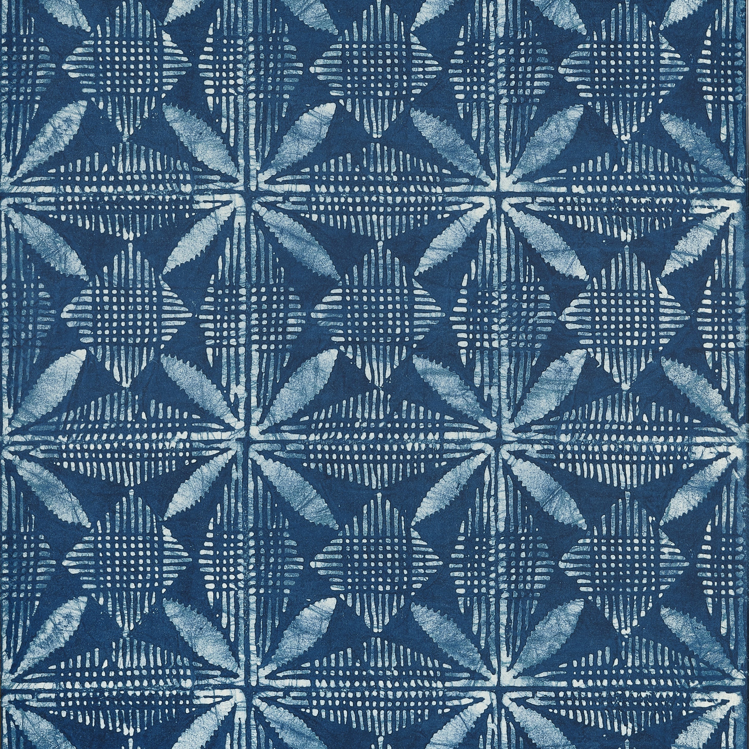 Tortuga Batik wallpaper in navy color - pattern number T15837 - by Thibaut in the Islander collection