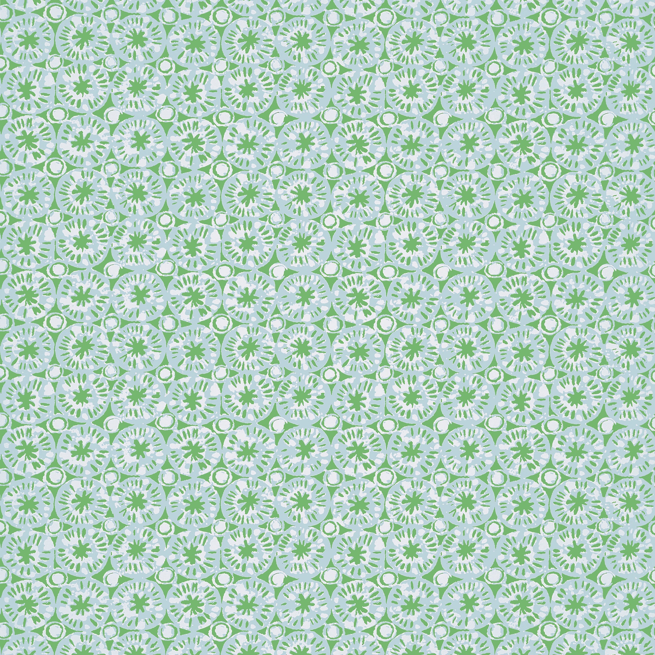 Sand Dollar fabric in green and blue color - pattern number T15856 - by Thibaut in the Islander collection