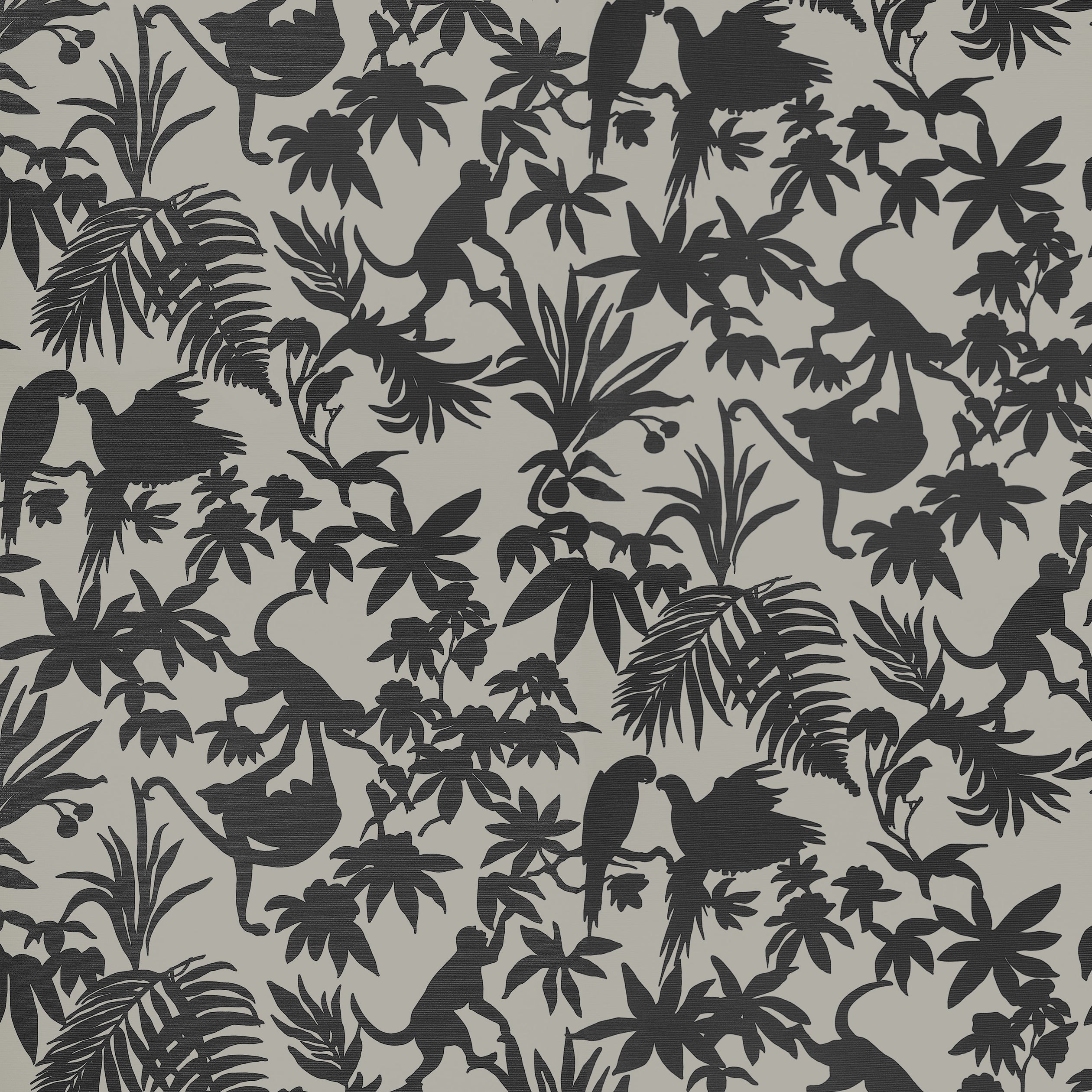 St Kitts fabric in black and tan color - pattern number T15861 - by Thibaut in the Islander collection