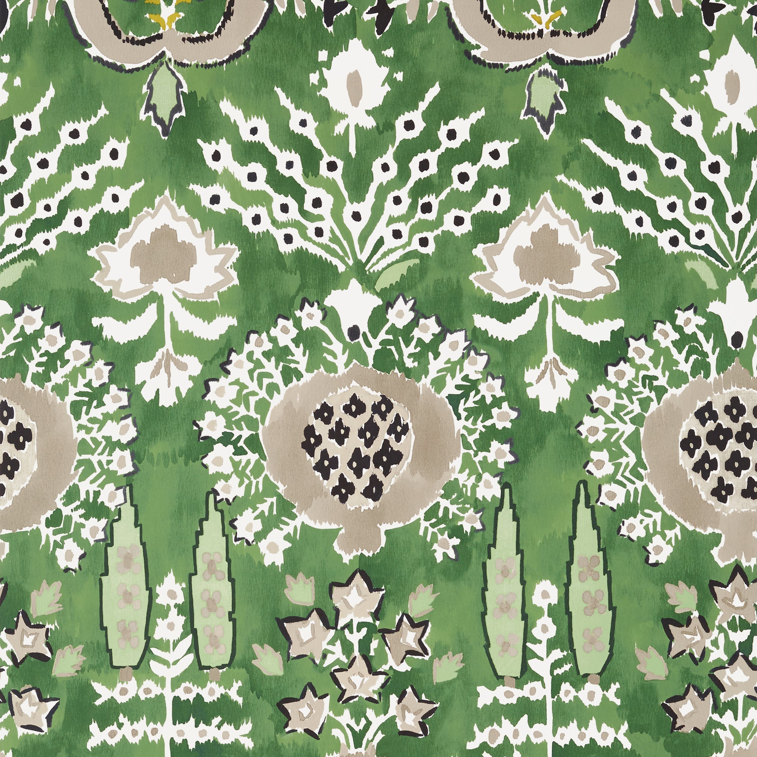 Mendoza Suzani fabric in green color - pattern number T16242 - by Thibaut in the Kismet by Thibaut collection