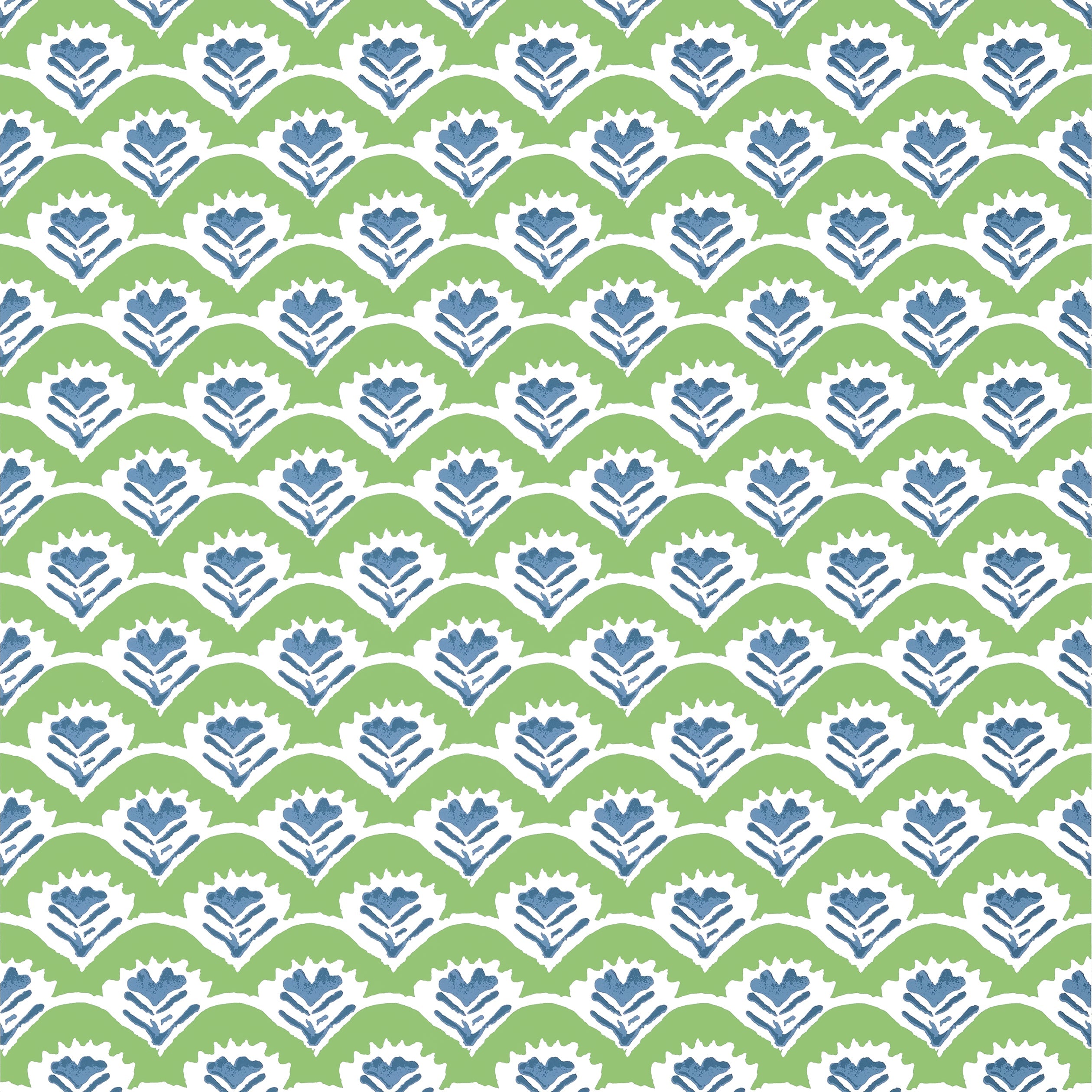 Emily wallpaper in green and blue color - pattern number T16251 - by Thibaut in the Kismet by Thibaut collection