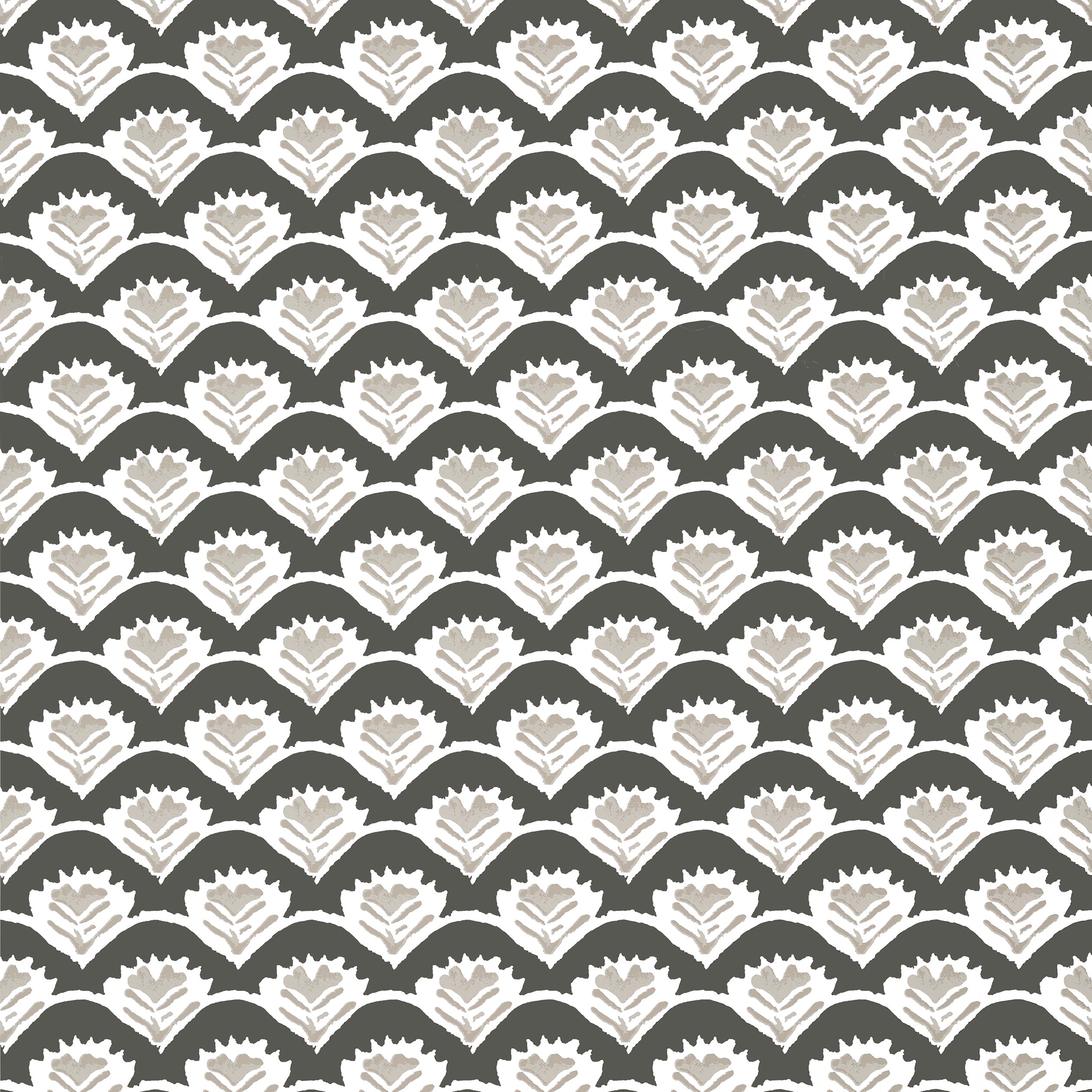 Emily wallpaper in black and beige color - pattern number T16252 - by Thibaut in the Kismet by Thibaut collection