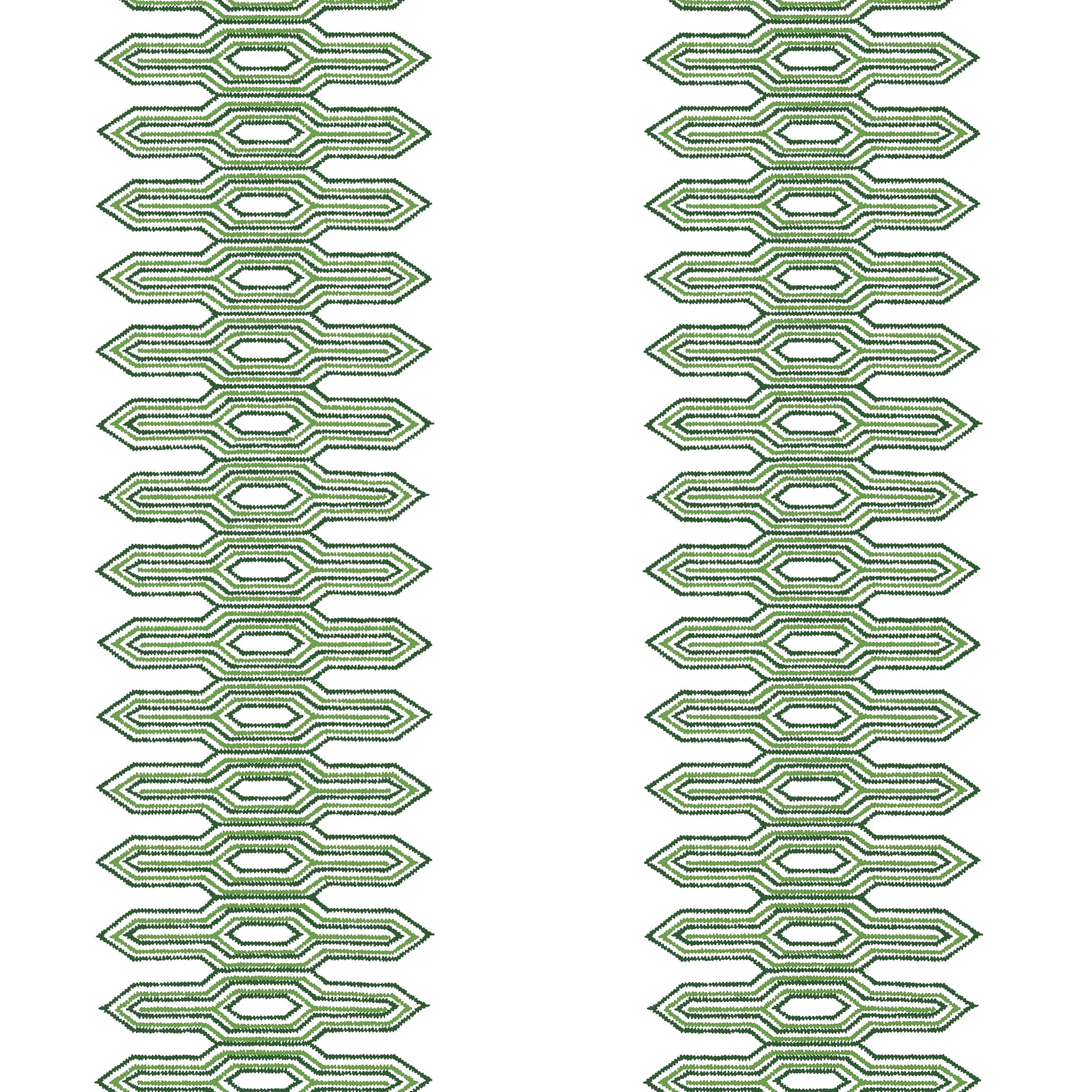 Nola Stripe fabric in green color - pattern number T20808 - by Thibaut in the Eden collection