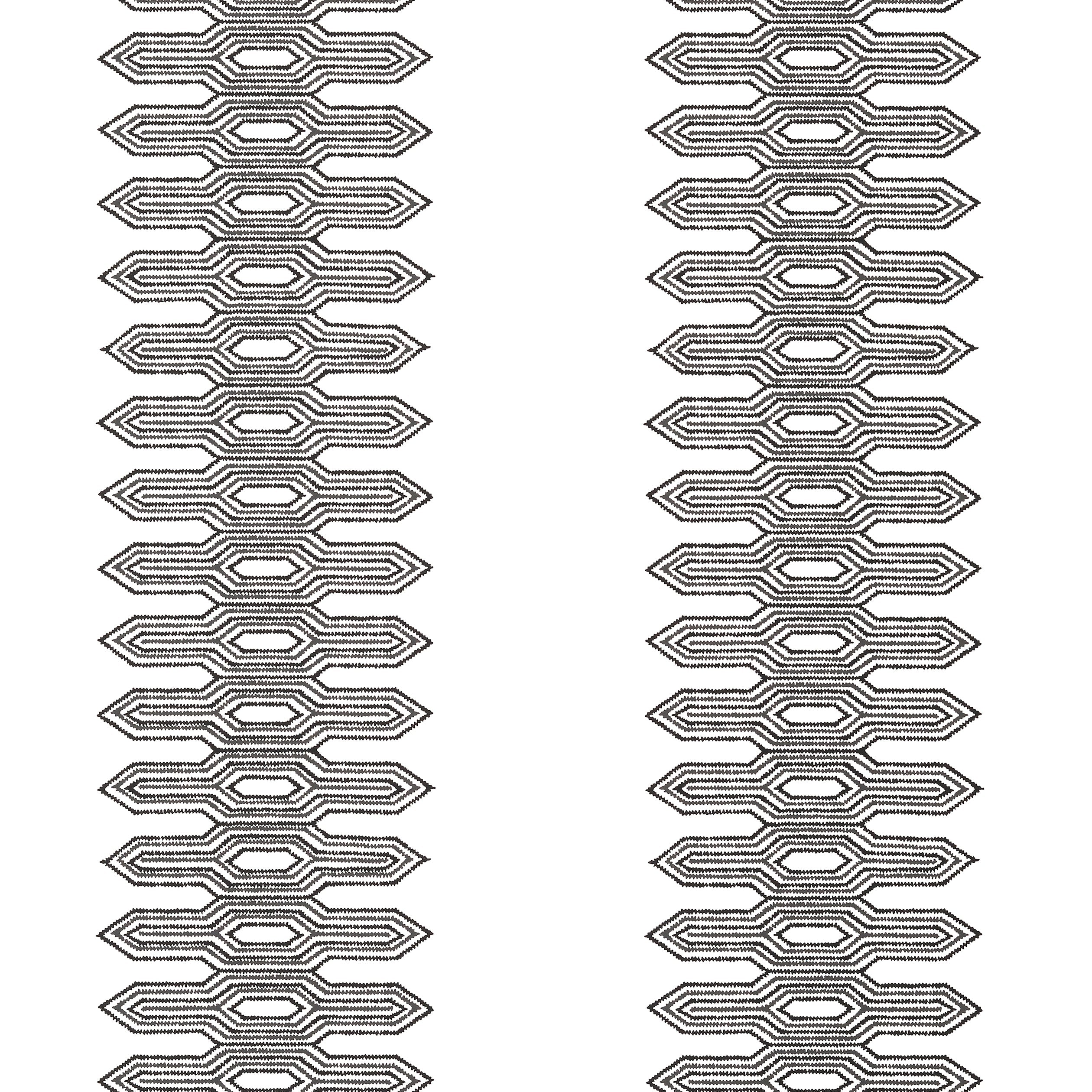 Nola Stripe fabric in black color - pattern number T20809 - by Thibaut in the Eden collection