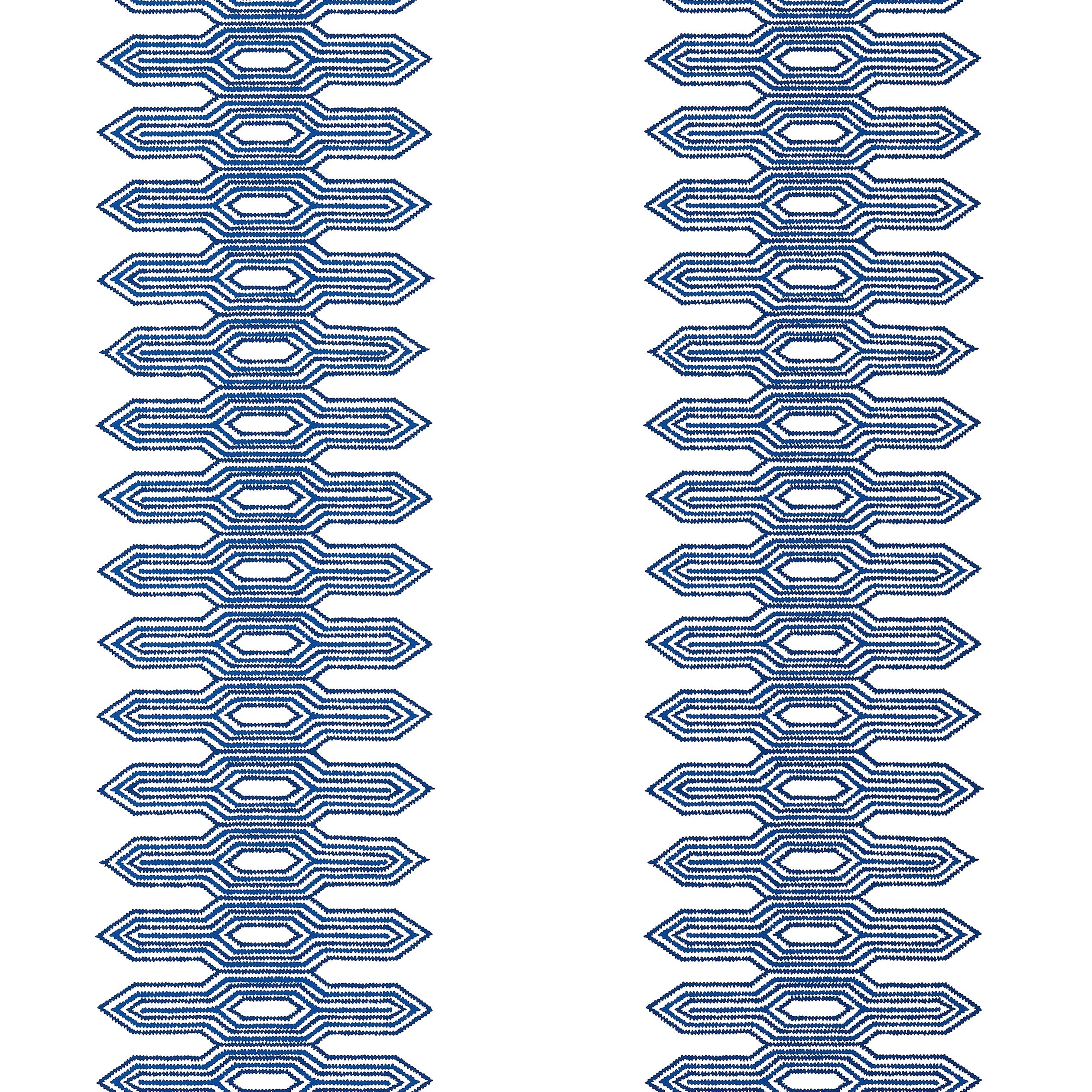 Nola Stripe fabric in navy color - pattern number T20810 - by Thibaut in the Eden collection