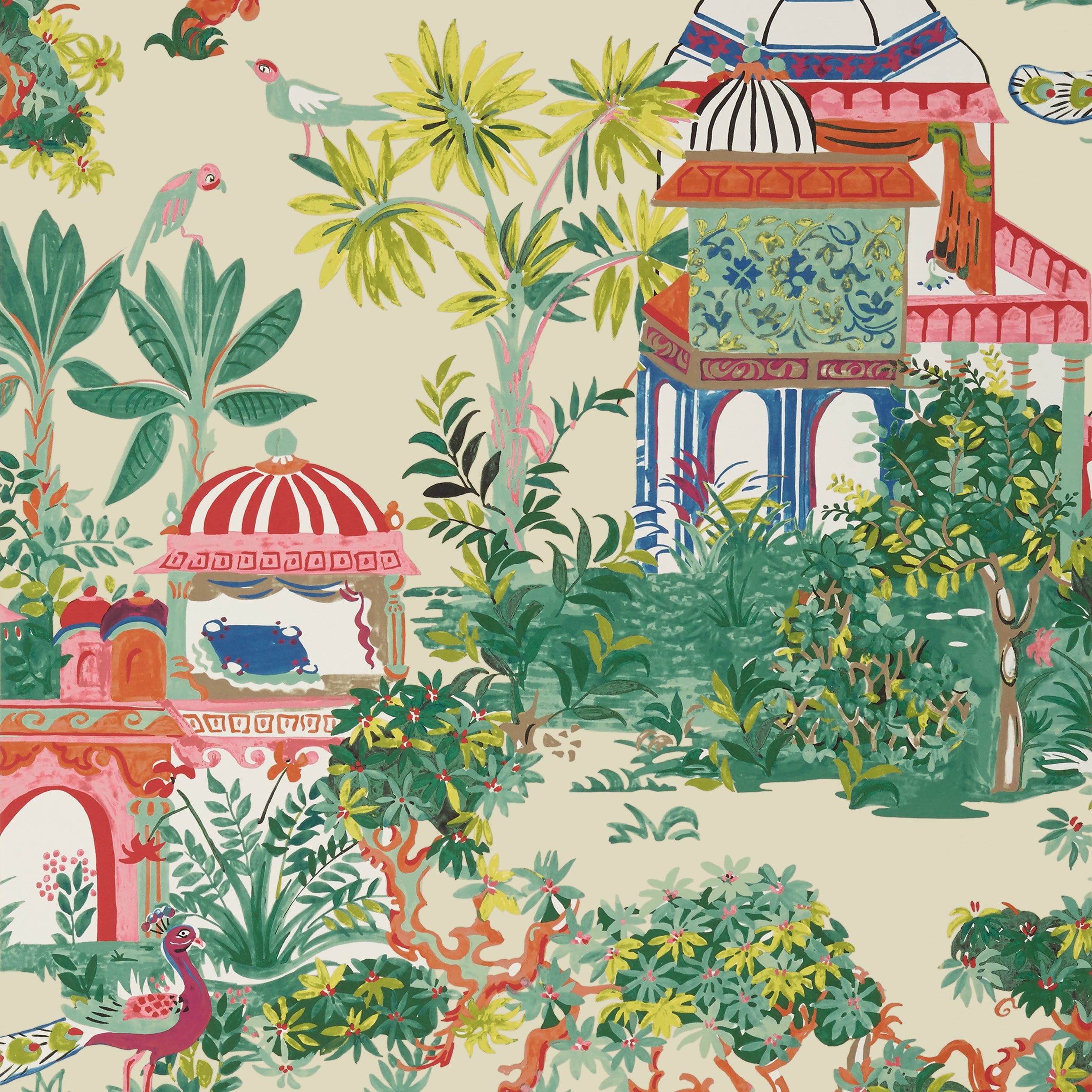 Mystic Garden fabric in cream color - pattern number T20824 - by Thibaut in the Eden collection