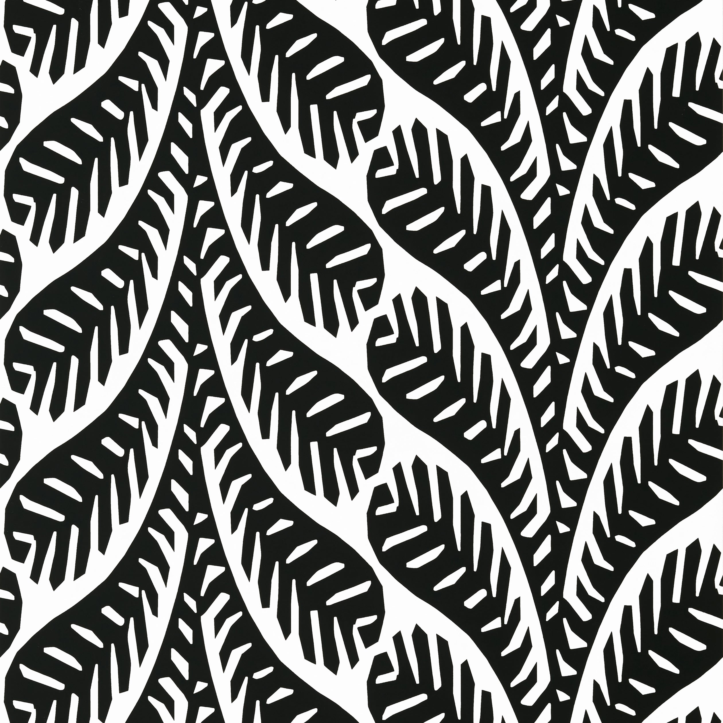 Ginger fabric in black color - pattern number T20830 - by Thibaut in the Eden collection