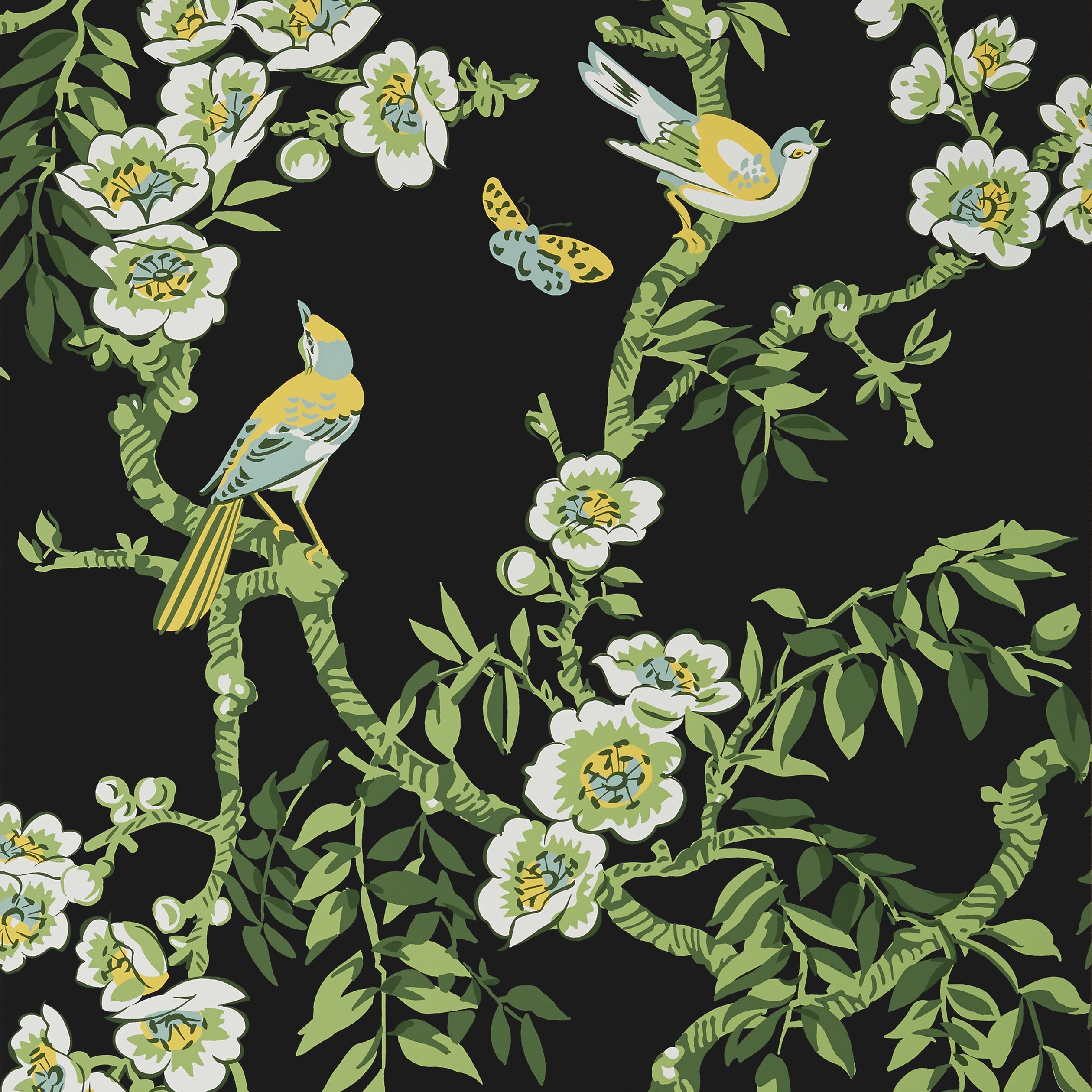 Yukio fabric in black color - pattern number T20845 - by Thibaut in the Eden collection