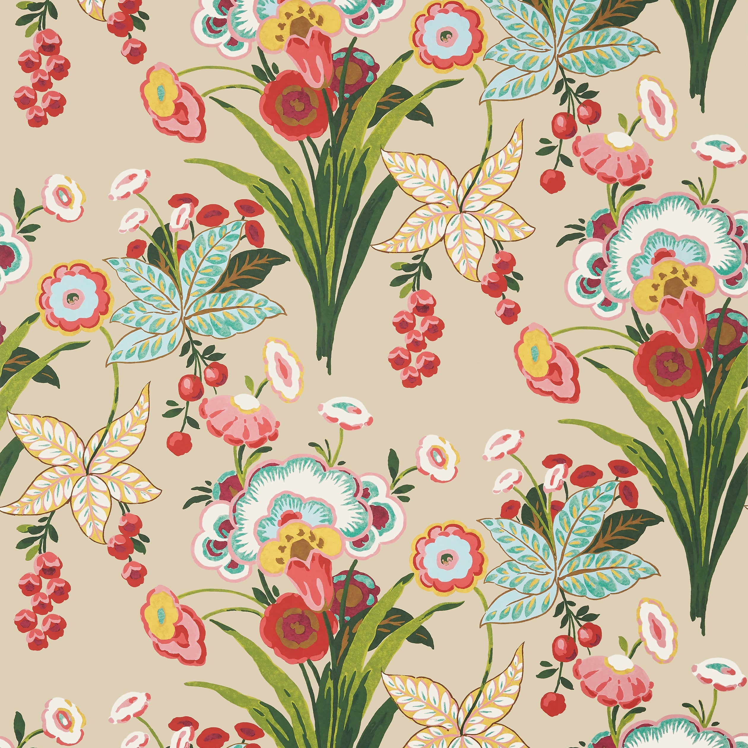 Pasadena wallpaper in cream color - pattern number T20852 - by Thibaut in the Eden collection
