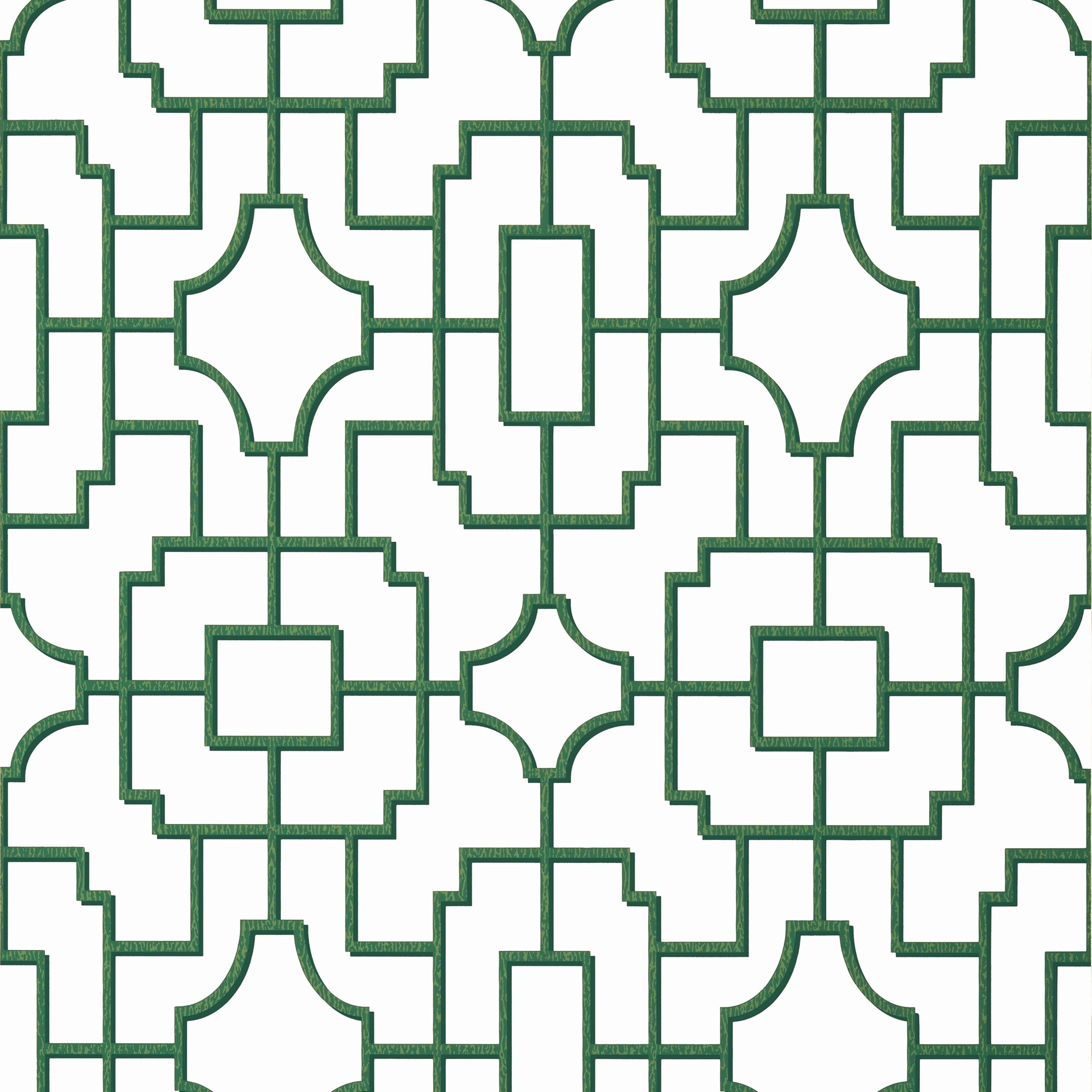 Fretwork wallpaper in green color - pattern number T20868 - by Thibaut in the Eden collection