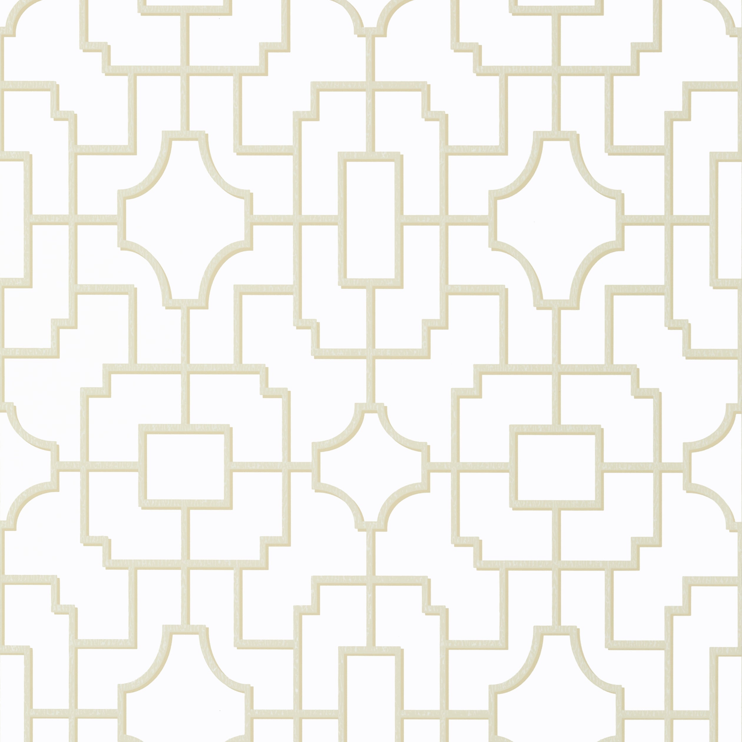Fretwork wallpaper in beige color - pattern number T20870 - by Thibaut in the Eden collection