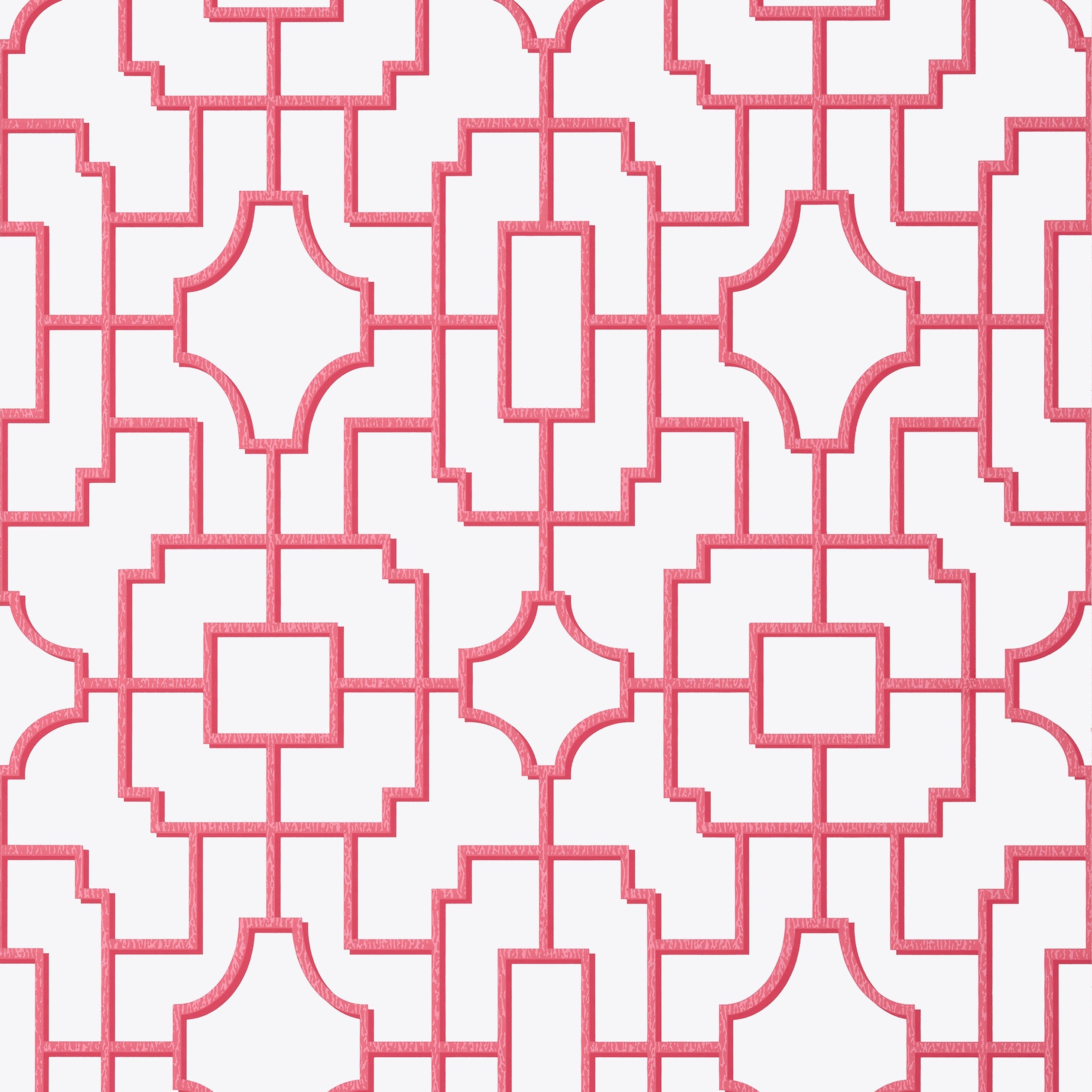 Fretwork wallpaper in pink color - pattern number T20872 - by Thibaut in the Eden collection