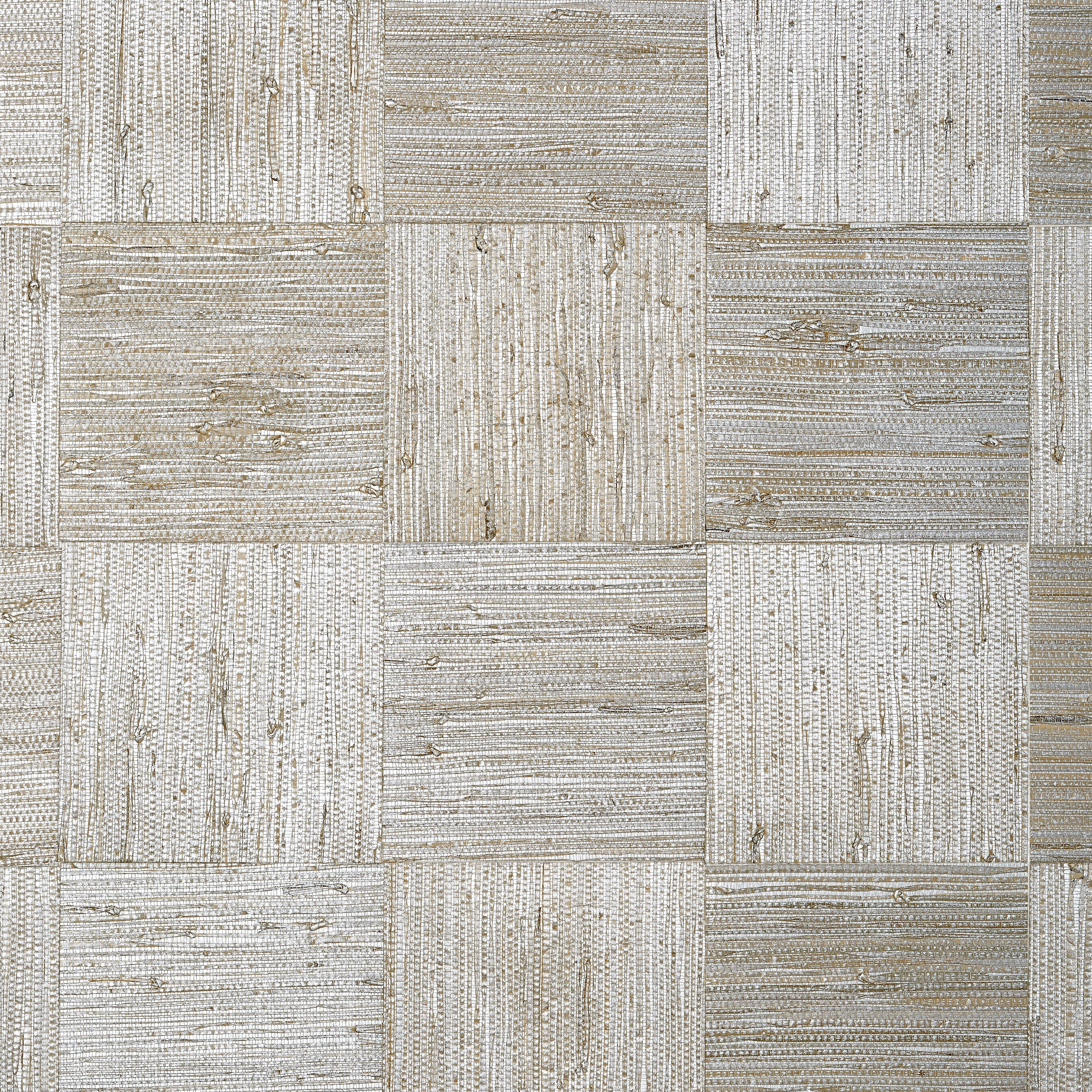 Mosaic Weave wallpaper in metallic silver color - pattern number T24077 - by Thibaut in the Grasscloth Resource Volume 5 collection